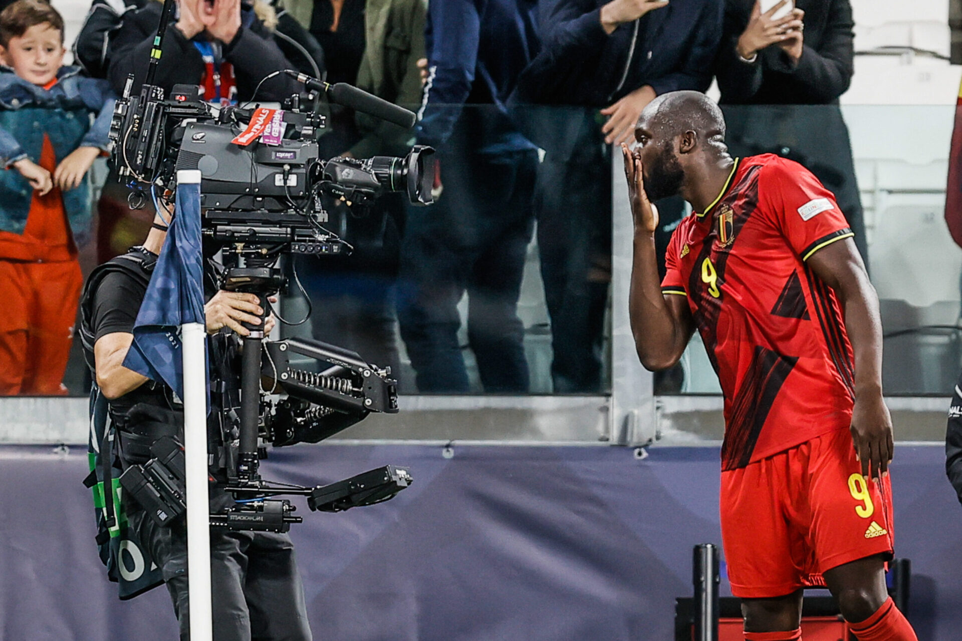 Romelu Lukaku fête son but face à l'équipe de France au Juventus Stadium. Icon Sport