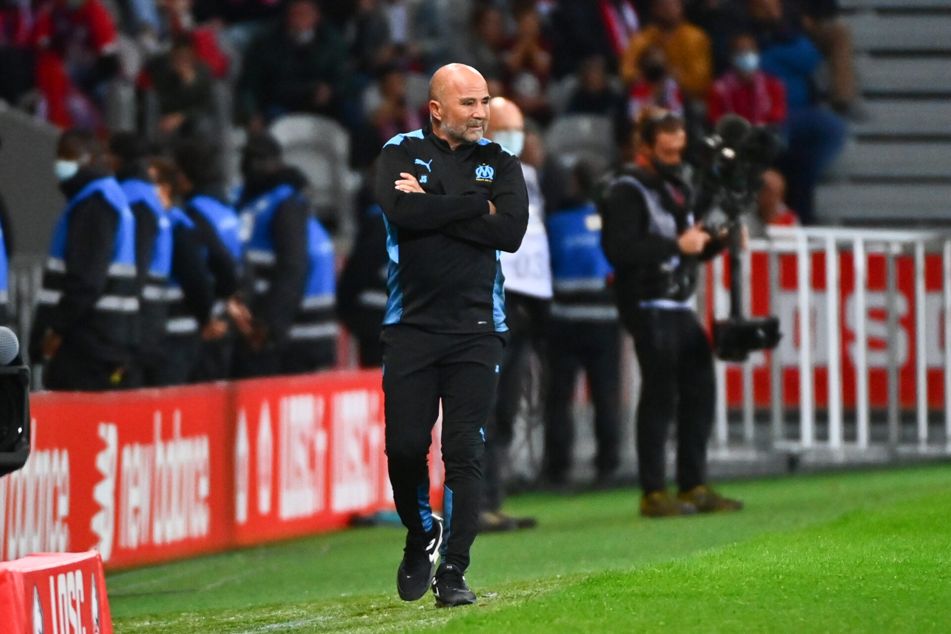 Jorge Sampaoli sur le banc marseillais lors du match face au LOSC (iconsport)