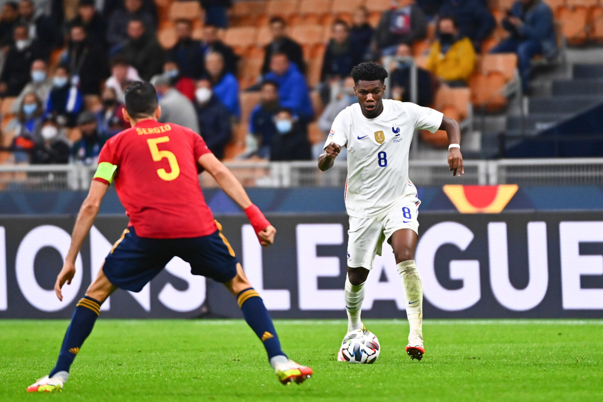Aurélien Tchouaméni, titulaire avec l'équipe de France lors de la finale de la Ligue des Nations face à l'Espagne (IconSport)