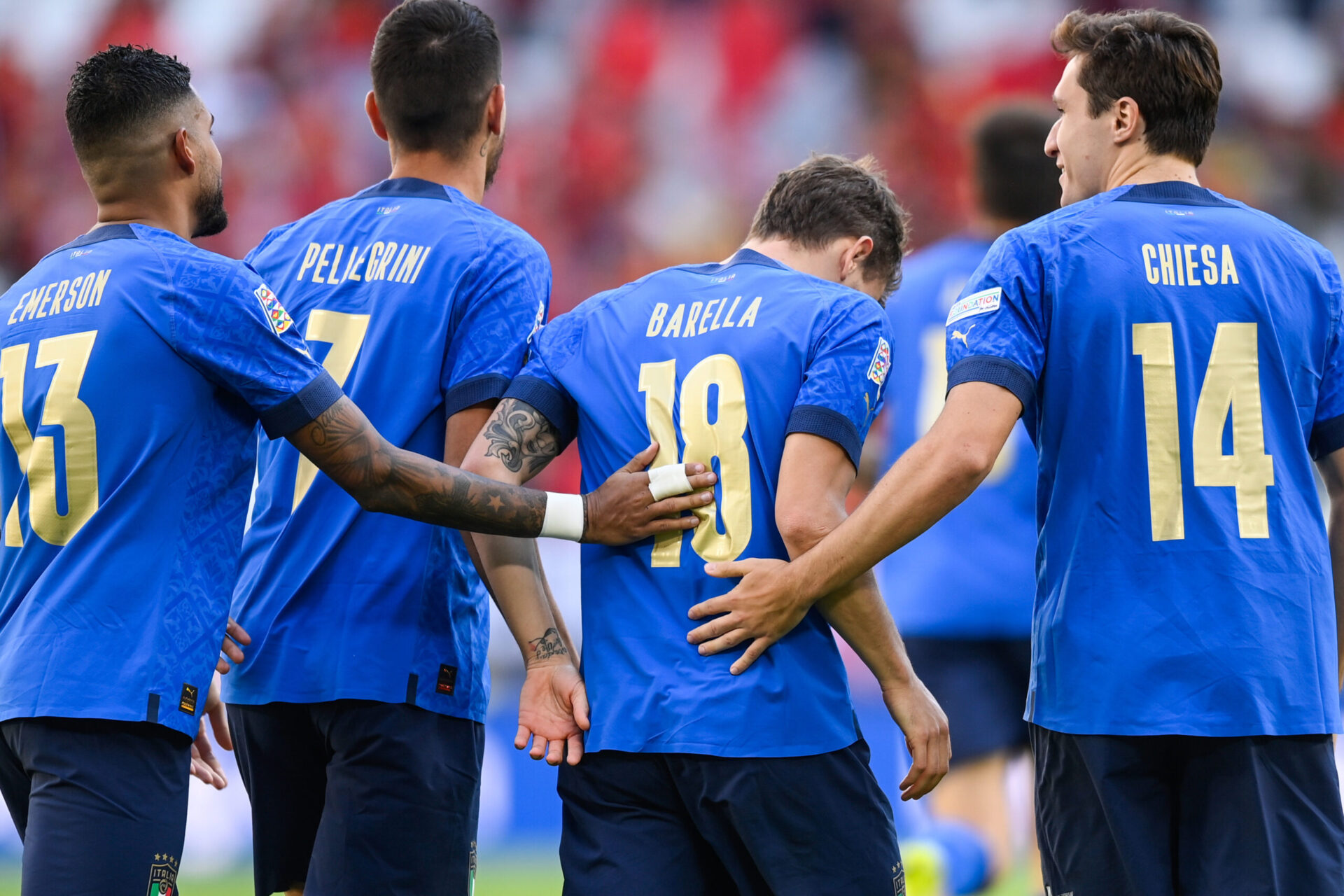 La joie italienne sur l'ouverture du score de Barella (iconsport)