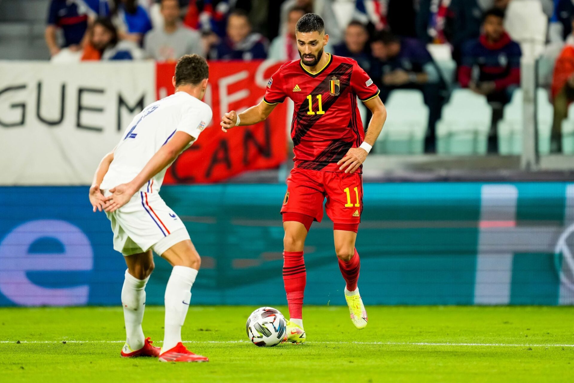 Yannick Carrasco, aligné en piston gauche avec la Belgique, avait dévoré Benjamin Pavard en demi-finale de la Ligue des nations contre la France. Icon Sport