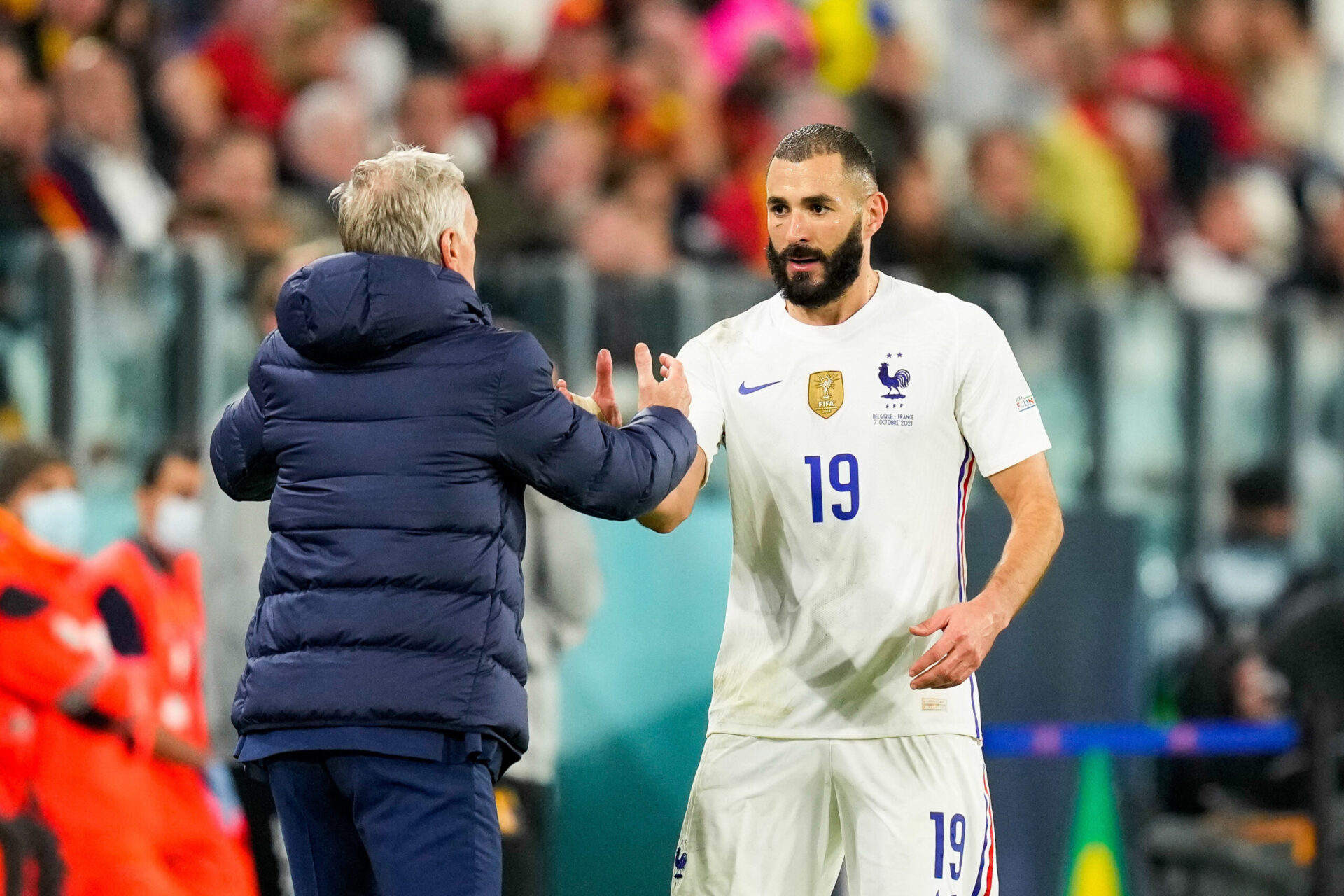 Didier Deschamps a réaffirmé son désir de voir Karim Benzema remporter le Ballon d'Or le 29 novembre 2021. Icon Sport