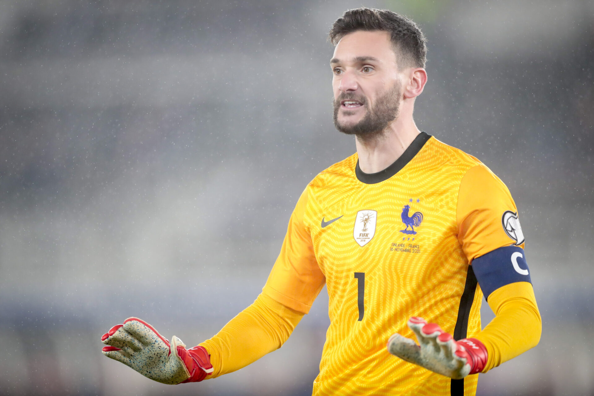Hugo Lloris, sous les couleurs de l'équipe de France lors de la rencontre face à la Finlande, le 16 novembre 2021. Icon Sport