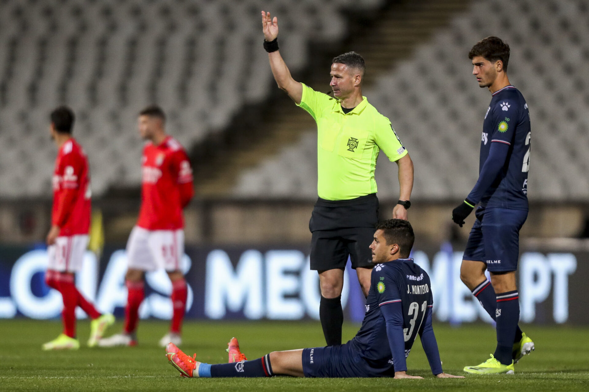 L'&eacute;quipe de Belenenses contre Benfica, avec seulement 9 joueurs. Icon Sport