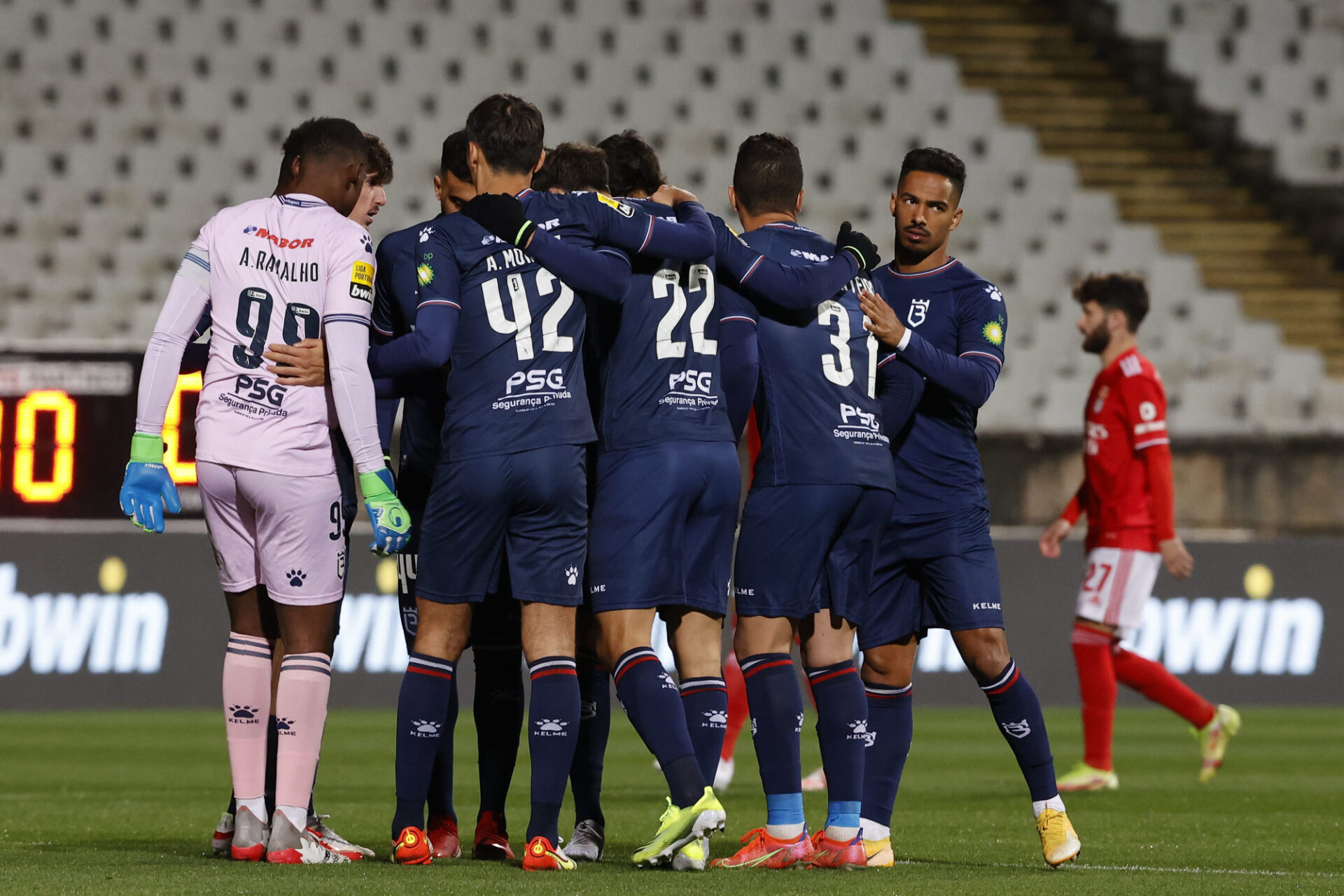 L'&eacute;quipe de Belenenses contre Benfica, avec seulement 9 joueurs. Icon Sport
