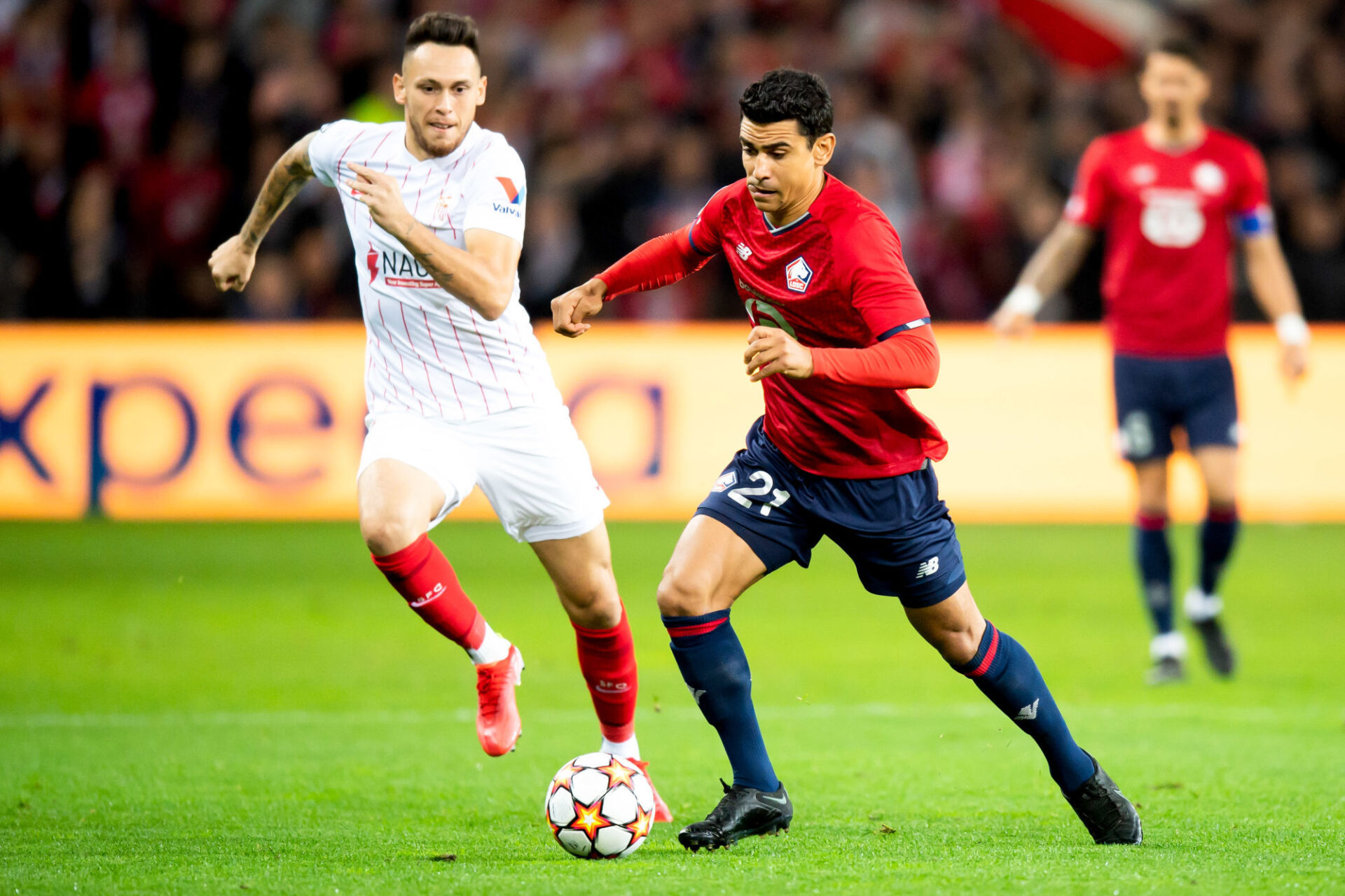 Le S&eacute;ville FC de Lucas Ocampos et le LOSC de Benjamin Pied se retrouvent apr&egrave;s leur affrontement de la derni&egrave;re journ&eacute;e (0-0). Icon Sport