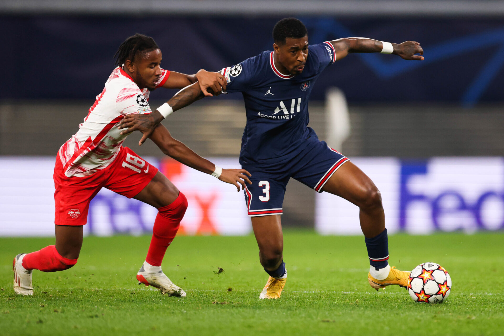 Presnel Kimpembe s'est blessé à la cuisse lors de la rencontre de Ligue des champions contre Leipzig. Icon Sport