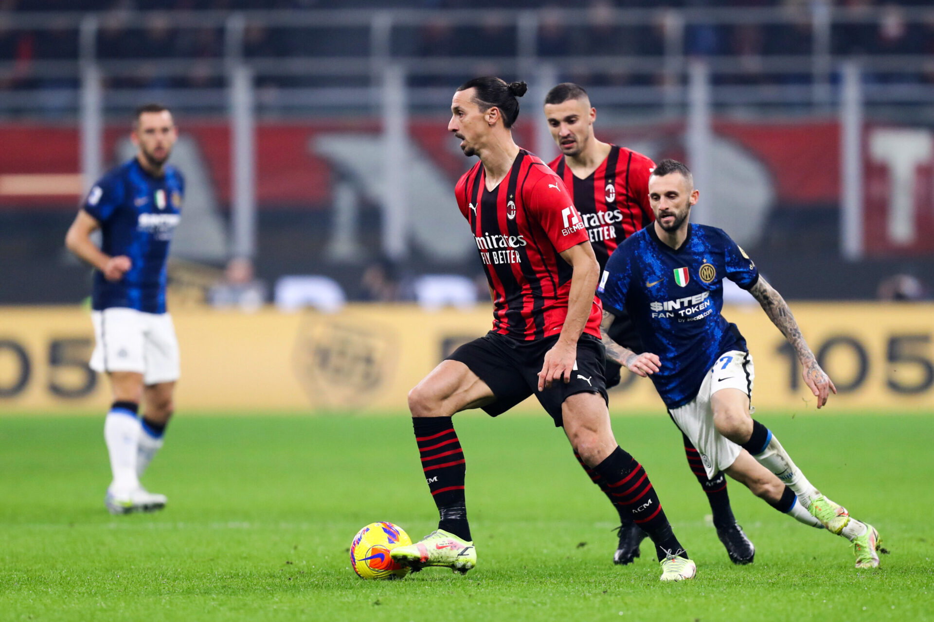 Zlatan Ibrahimovic lors de la rencontre contre l'Inter Milan, le 7 novembre 2021 (IconSport)