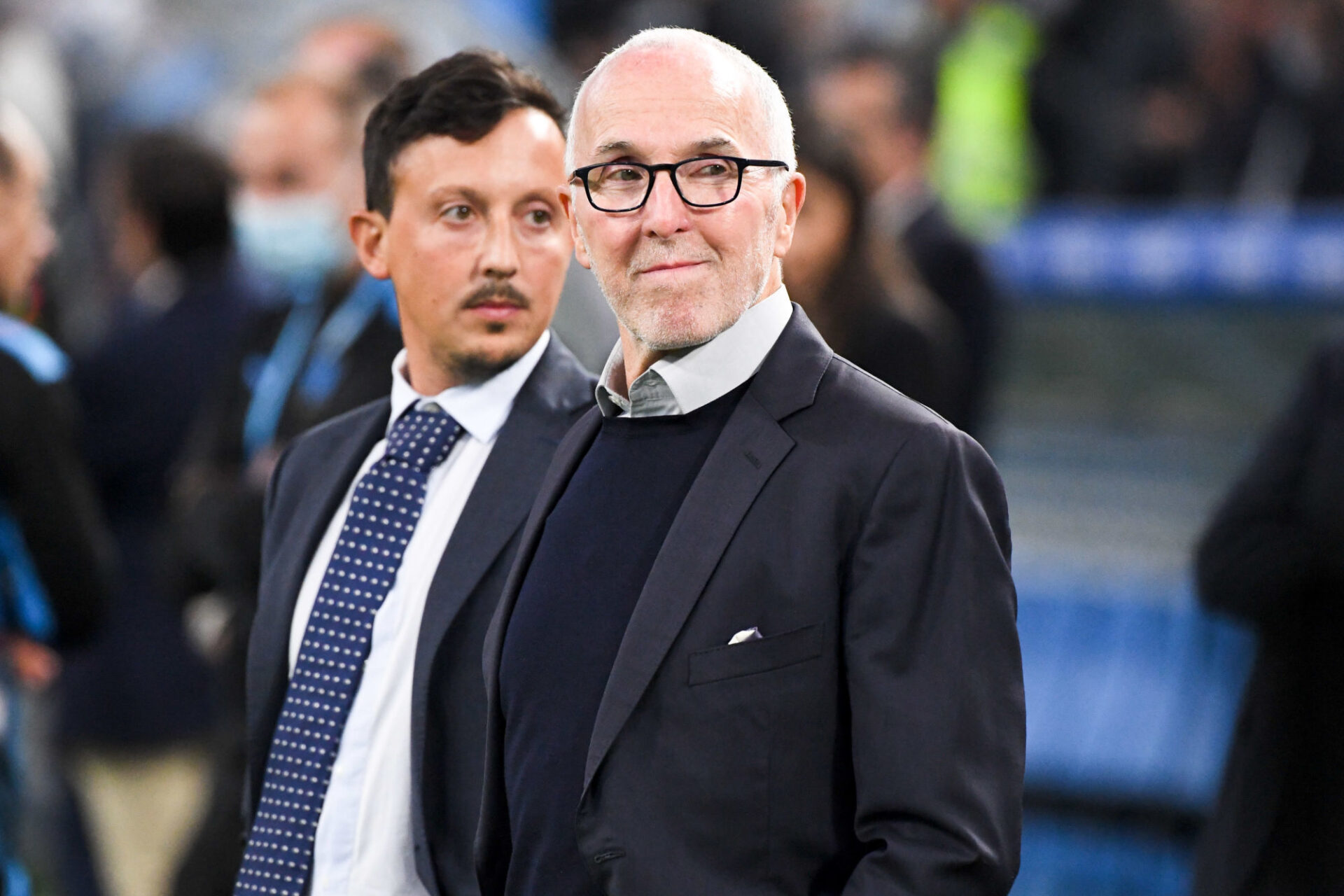 Frank McCourt aux côtés du président de l'OM, Pablo Longoria. Icon Sport
