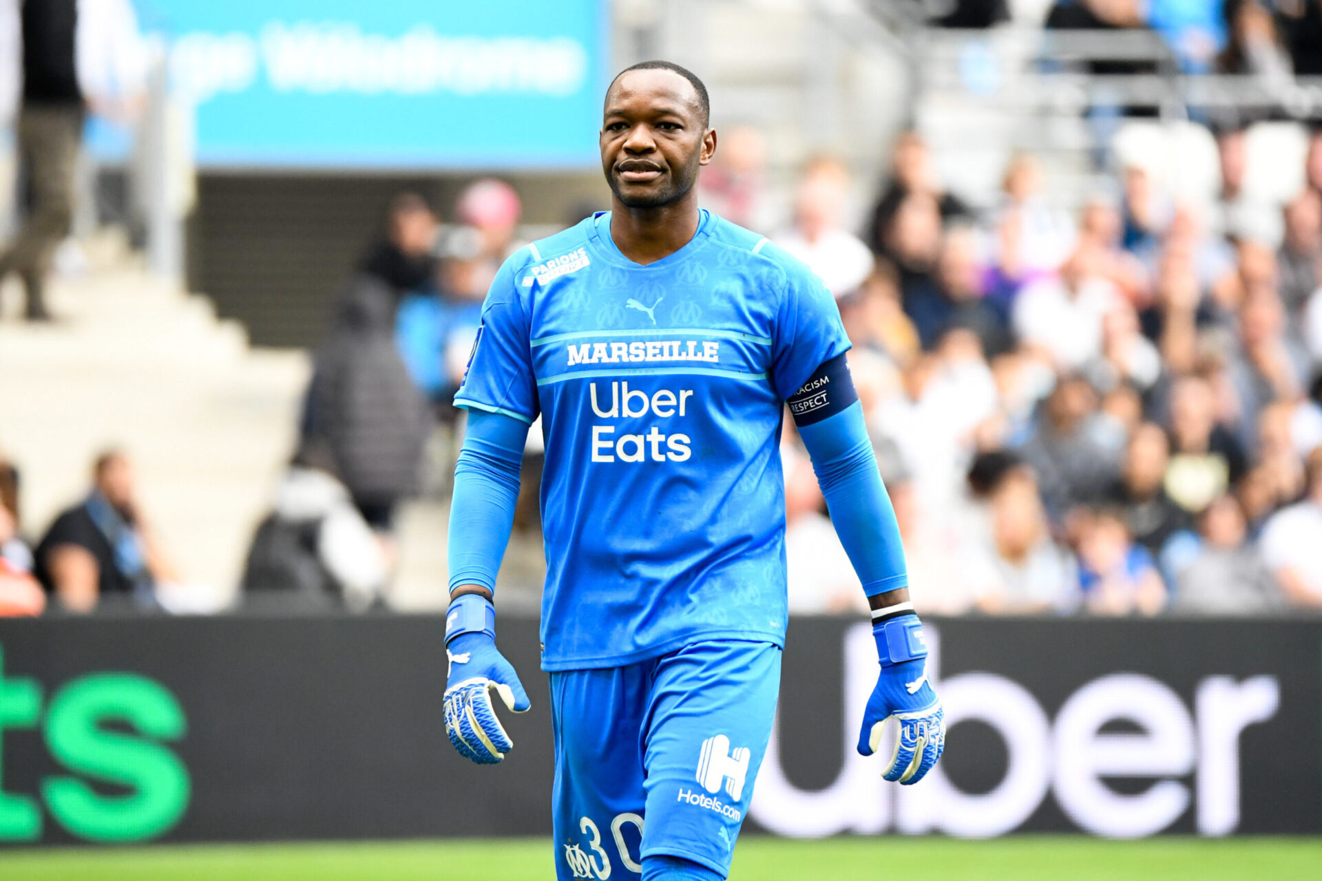 En plus du naming de la Ligue 1, Uber Eats est également le sponsor maillot principal de l'Olympique de Marseille (iconsport)