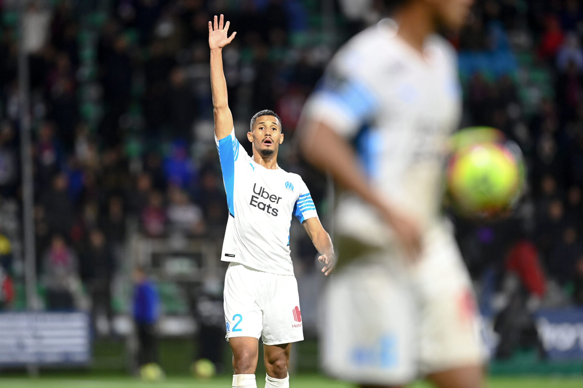William Saliba avait sauv&eacute; l'OM face au PSG d'un superbe tacle devant Kylian Mbapp&eacute; lors du Classique, le 24 octobre dernier. Icon Sport