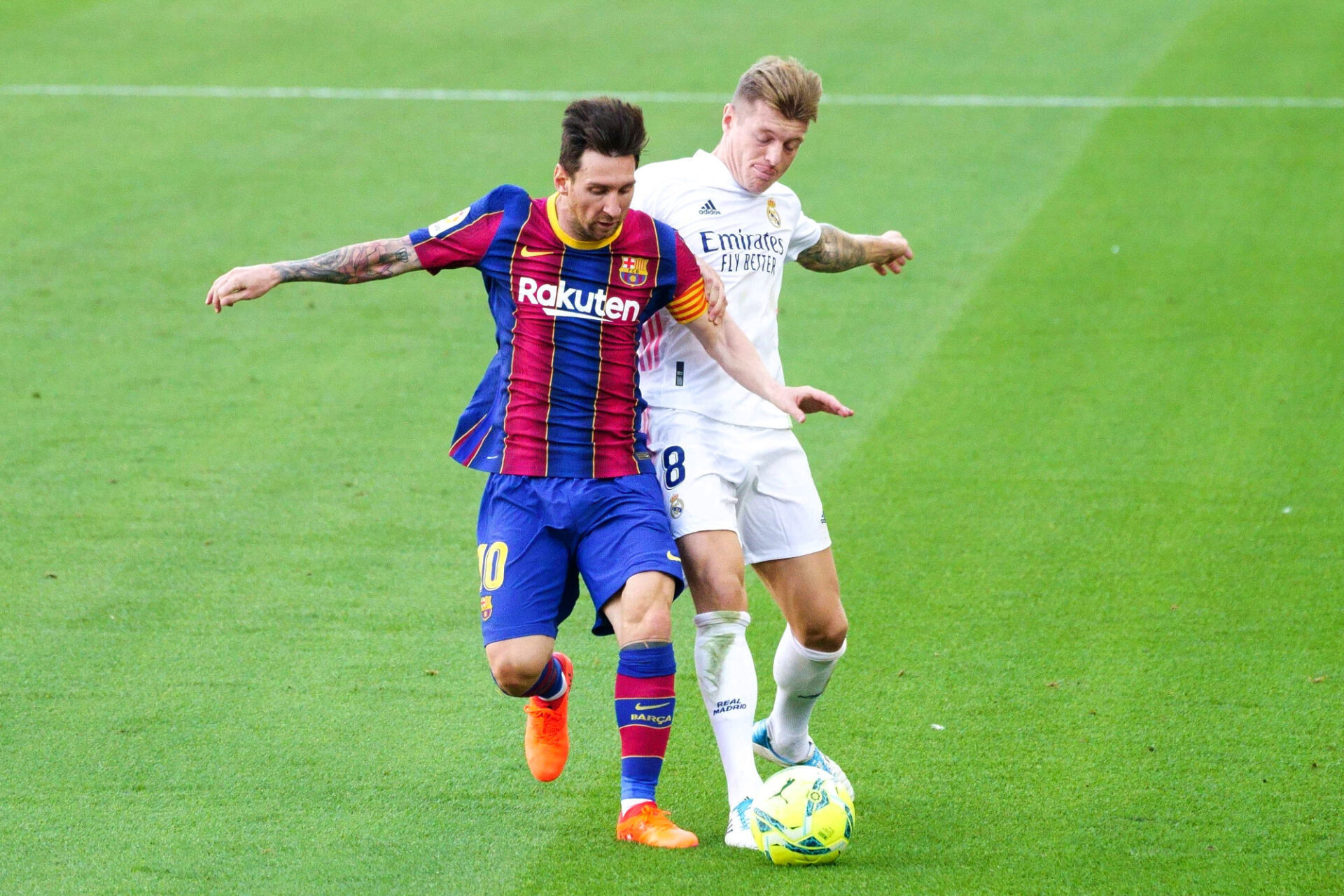 Toni Kroos reste l'adversaire de Lionel Messi m&ecirc;me parti du Bar&ccedil;a... Icon Sport