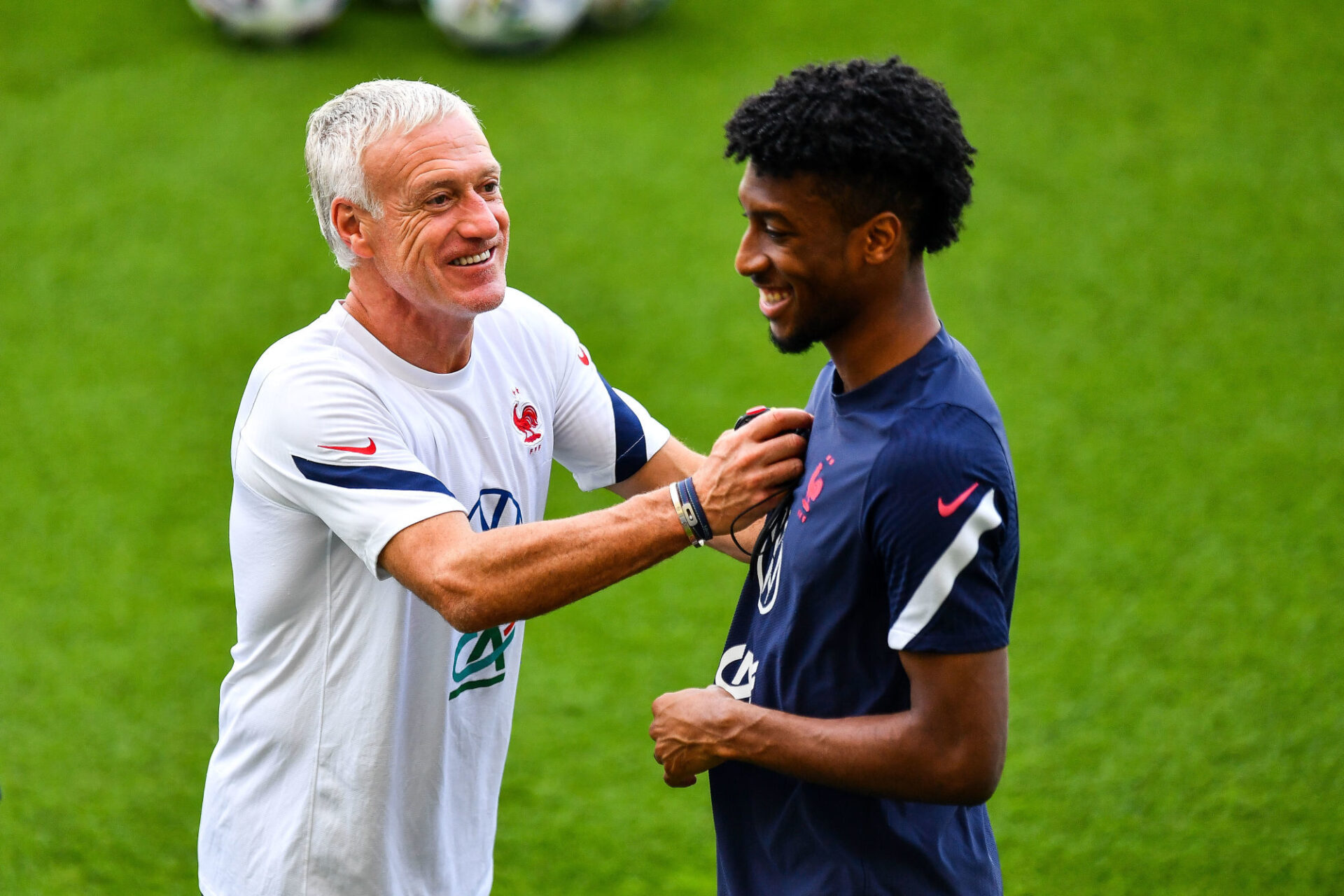 Didier Deschamps et Kingsley Coman. Icon Sport