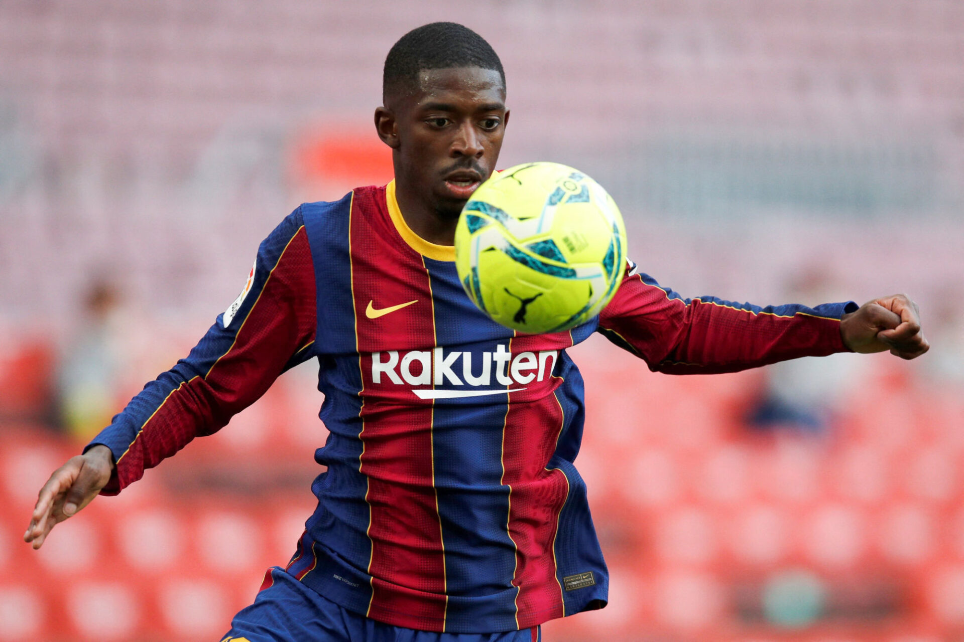Ousmane Demb&eacute;l&eacute; est dans le groupe face &agrave; Villareal ce samedi soir. (Photo by Icon Sport)