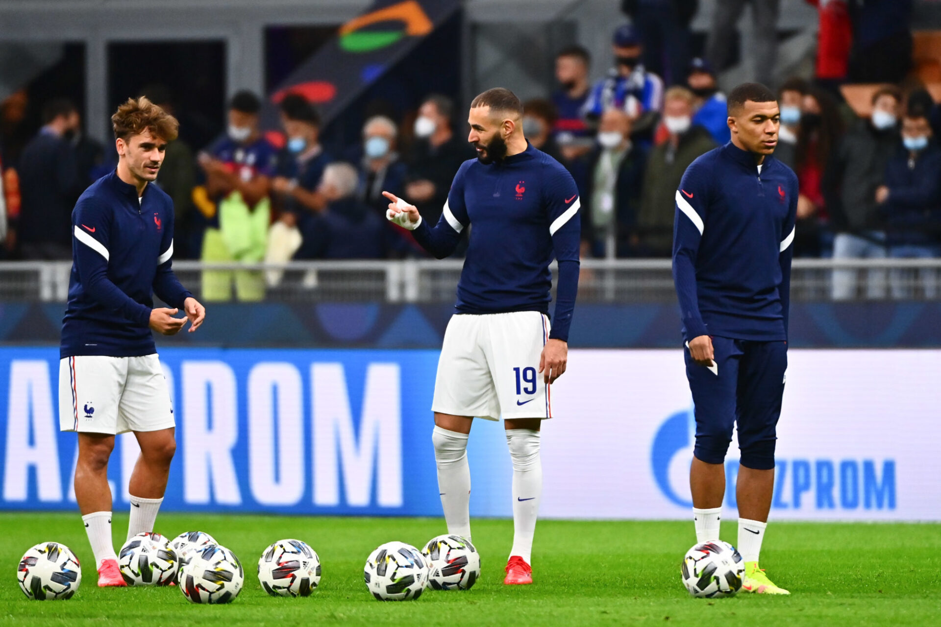 Antoine Griezmann, Karim Benzema et Kylian Mbappé composent le trio d'attaque de l'équipe de France contre le Kazakhstan. Icon Sport