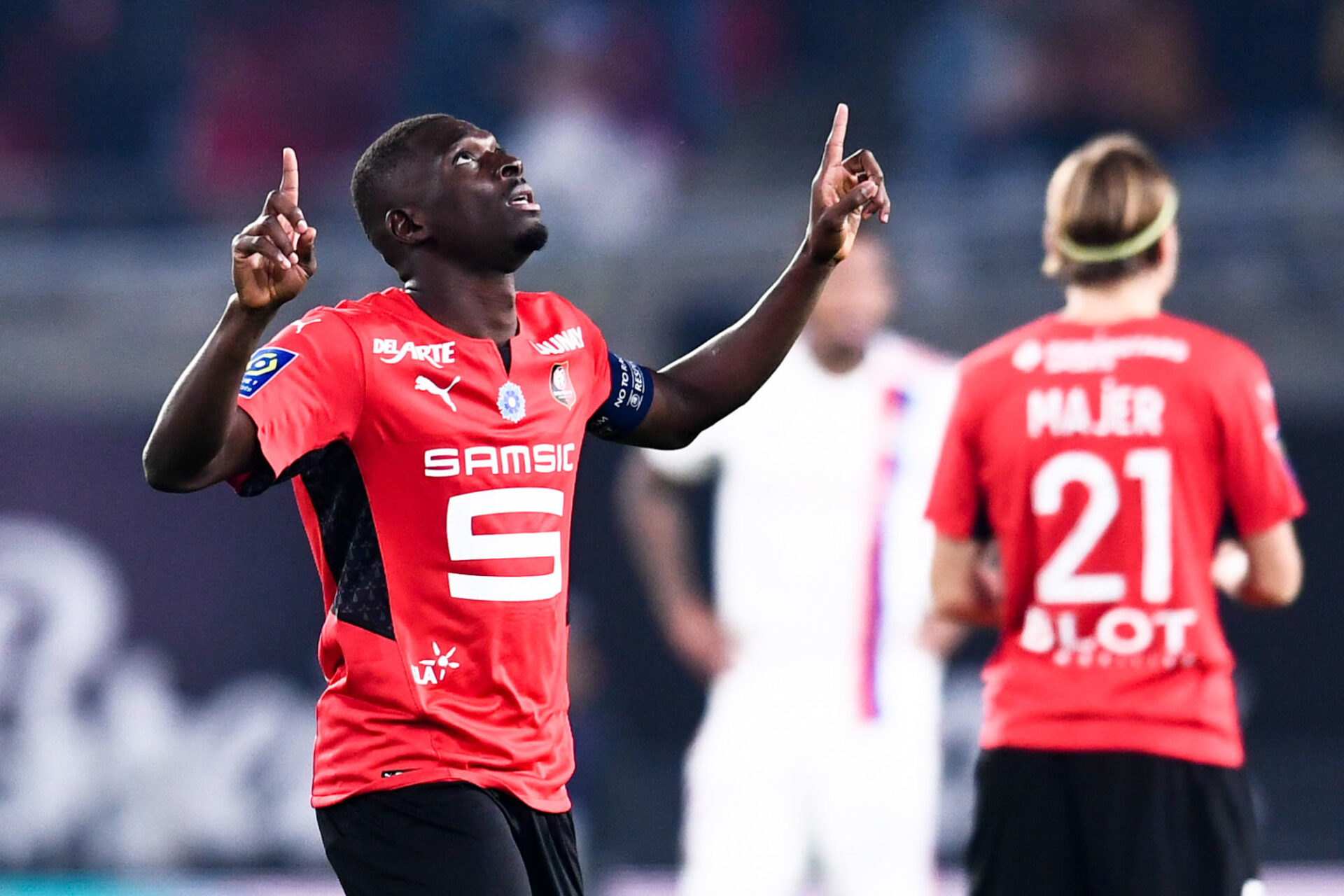 La joie d'Hamari Traoré sur le deuxième but de Rennes face à l'OL (iconsport)