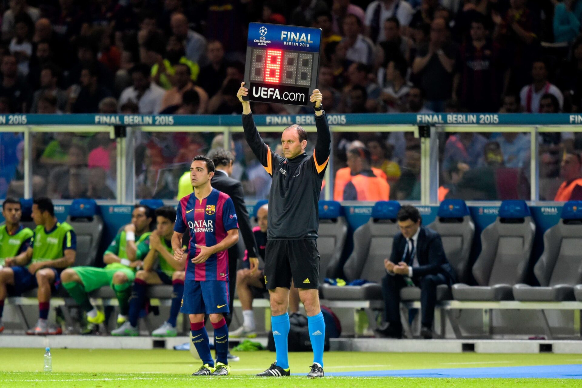 Xavi avait joué son dernier match avec le FC Barcelone le 06 juin 2015, à Berlin, en finale de la Ligue des champions contre la Juventus Turin. Icon Sport