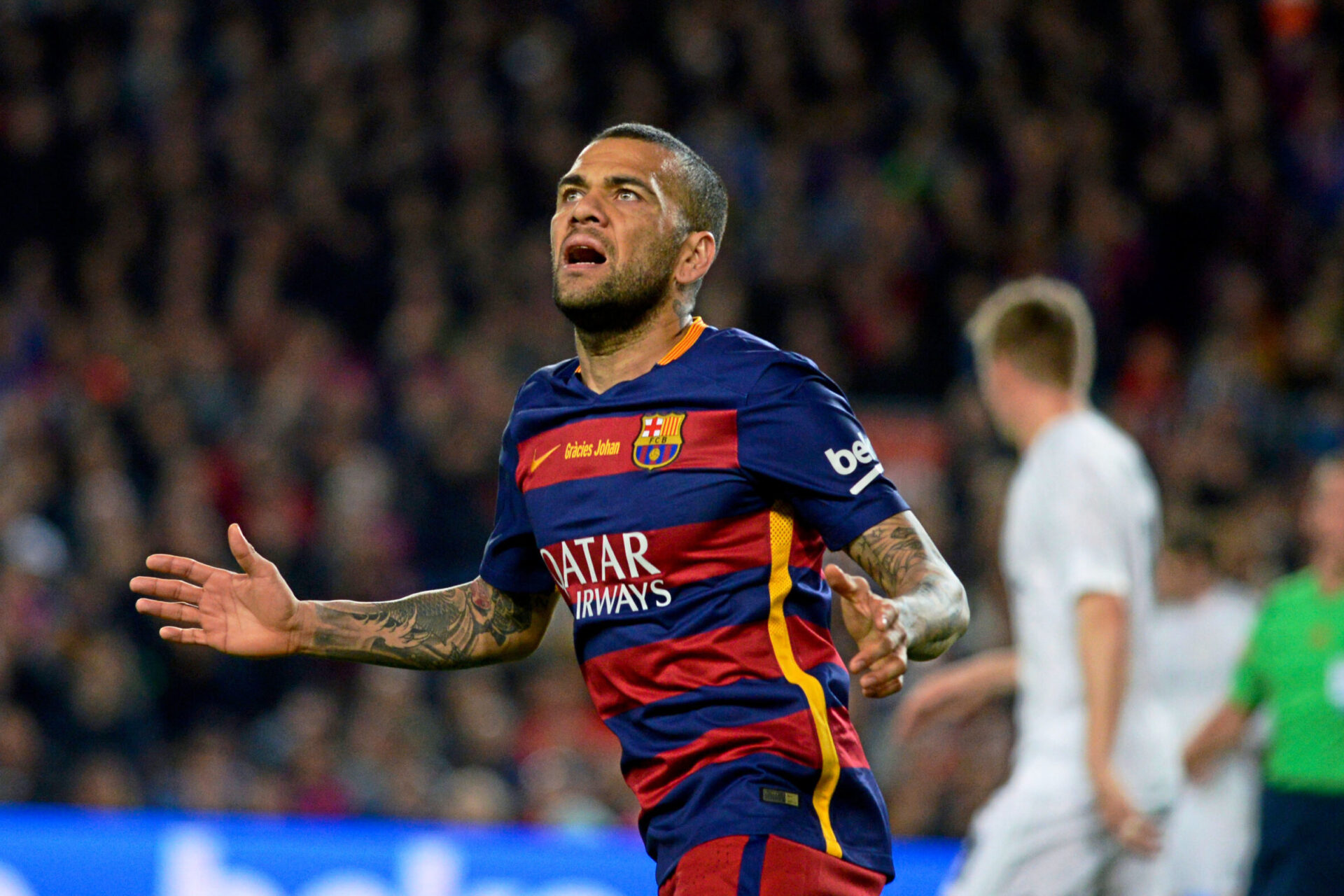 Dani Alves, sous le maillot du FC Barcelone lors de sa dernière saison, en 2016. Icon Sport