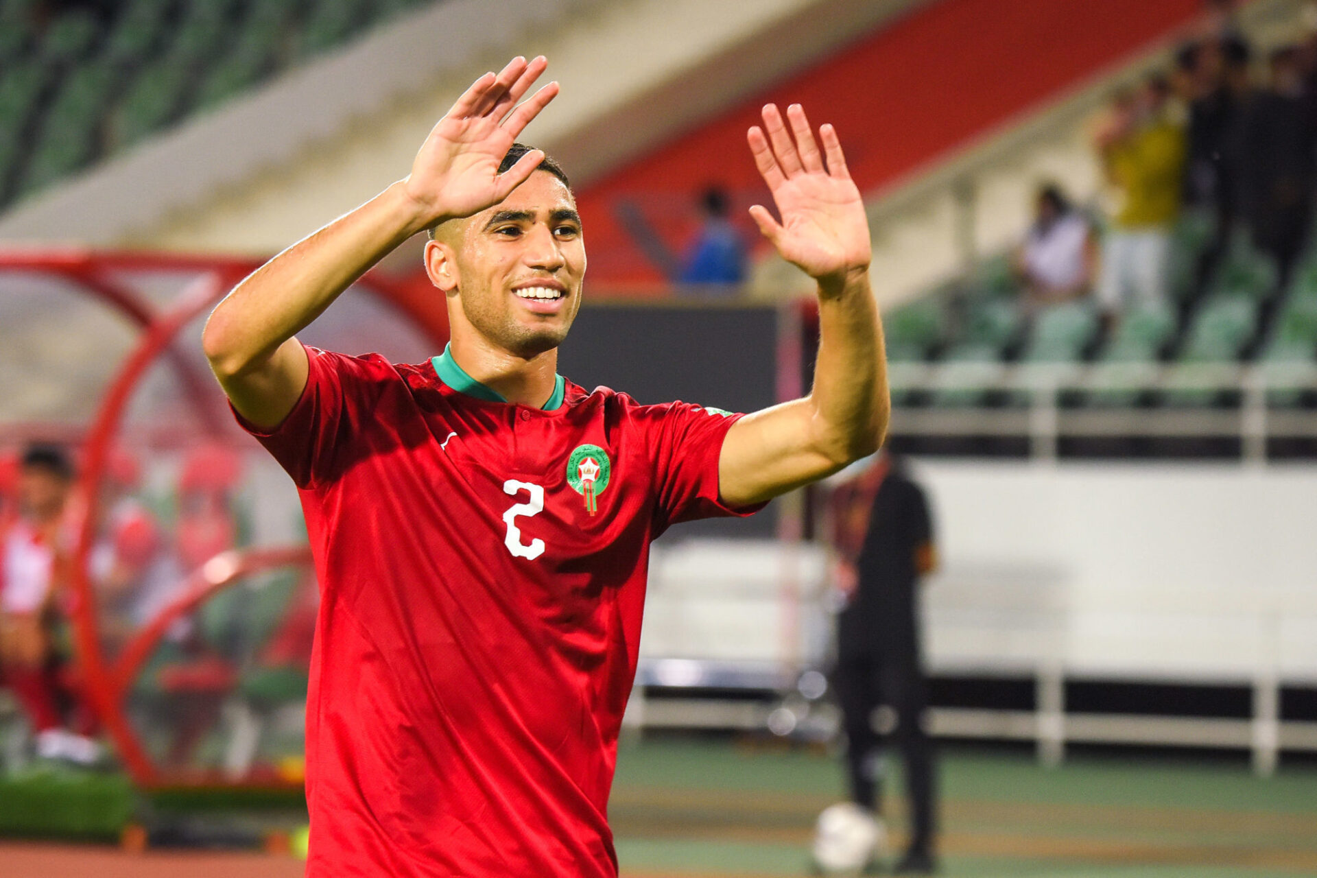 Achraf Hakimi avec le maillot du Maroc. / Icon Sport