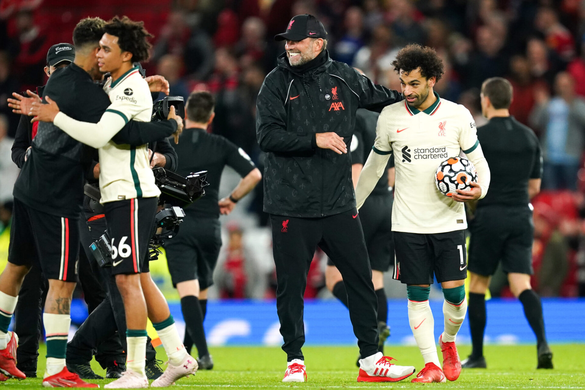 Mohamed Salah, sur la pelouse de Goodison Park lors de la victoire de Liverpool contre Everton. Icon Sport