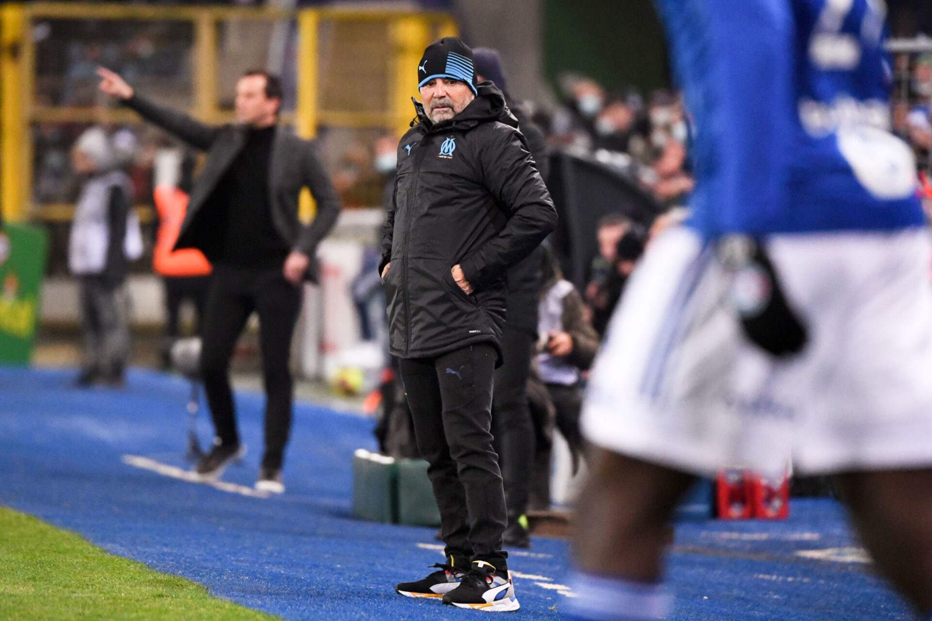 Jorge Sampaoli &agrave; la Meinau lors de Strasbourg-OM. Icon Sport