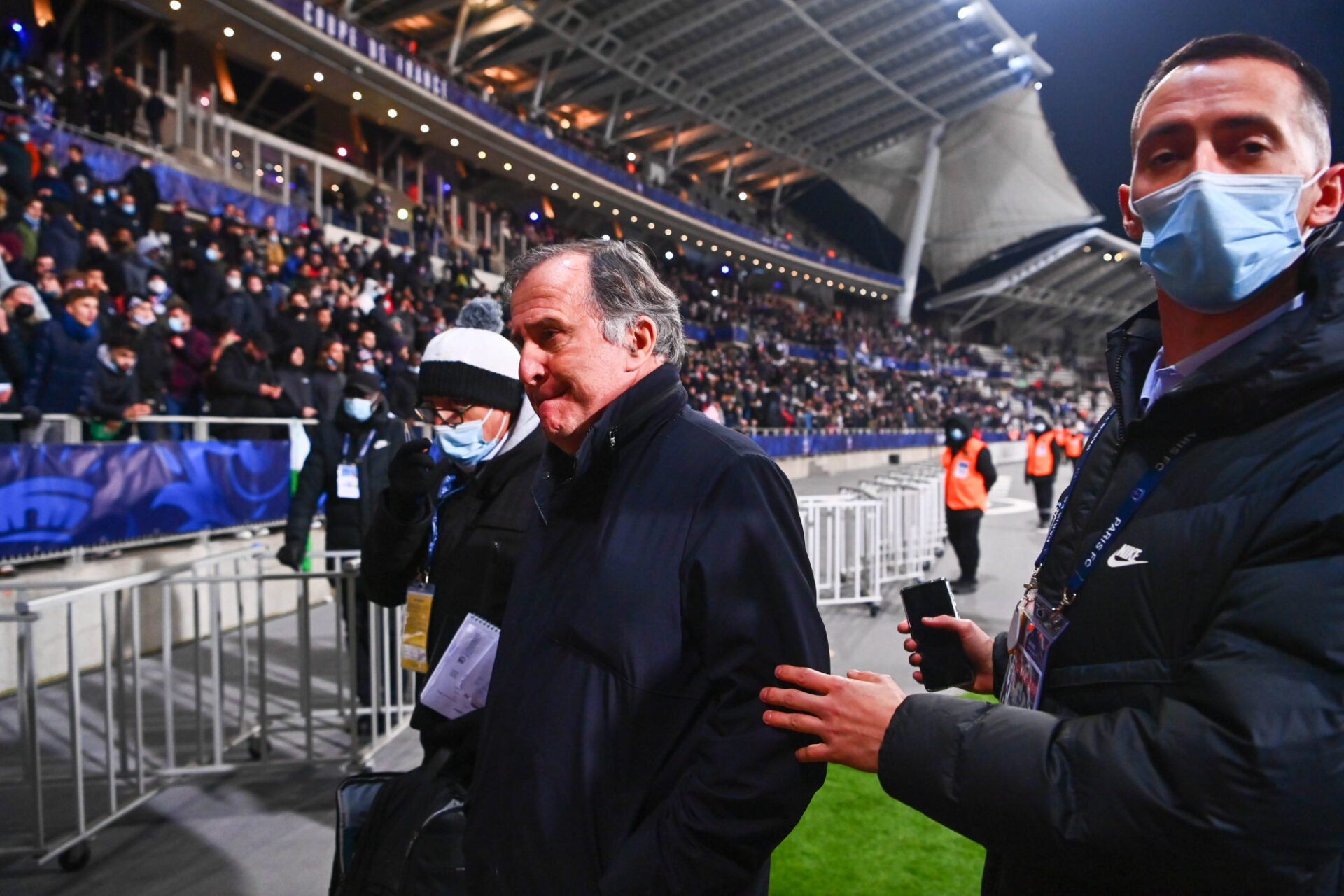 Pierre Ferracci, le pr&eacute;sident du Paris FC, lors du match contre l'OL. Icon Sport