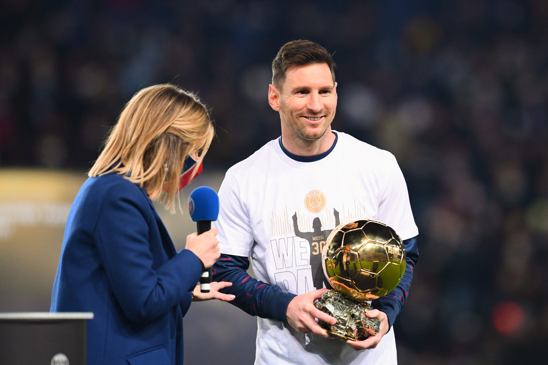 Lionel Messi a r&eacute;cemment pr&eacute;sent&eacute; son troph&eacute;e au Parc des Princes (iconsport)