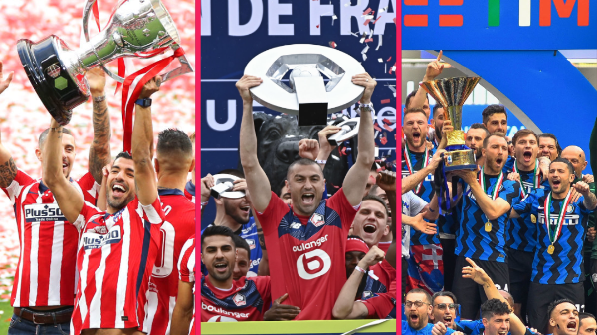 L'Atlético, le LOSC et l'Inter ont été sacrés champions nationaux en 2021. Icon Sport