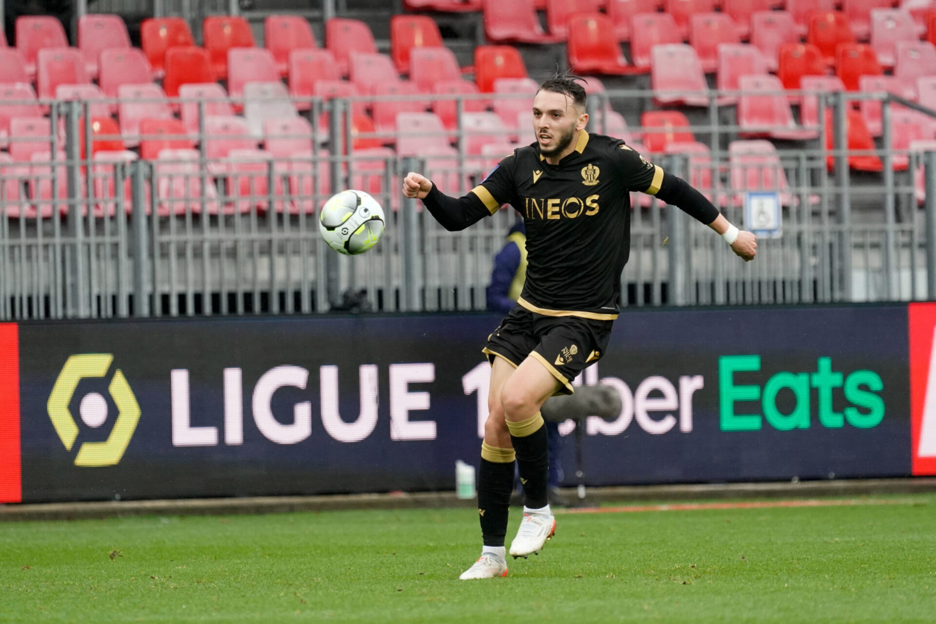 Kasper Dolberg a inscrit son cinqui&egrave;me but de la saison face au Stade Brestois. Icon Sport