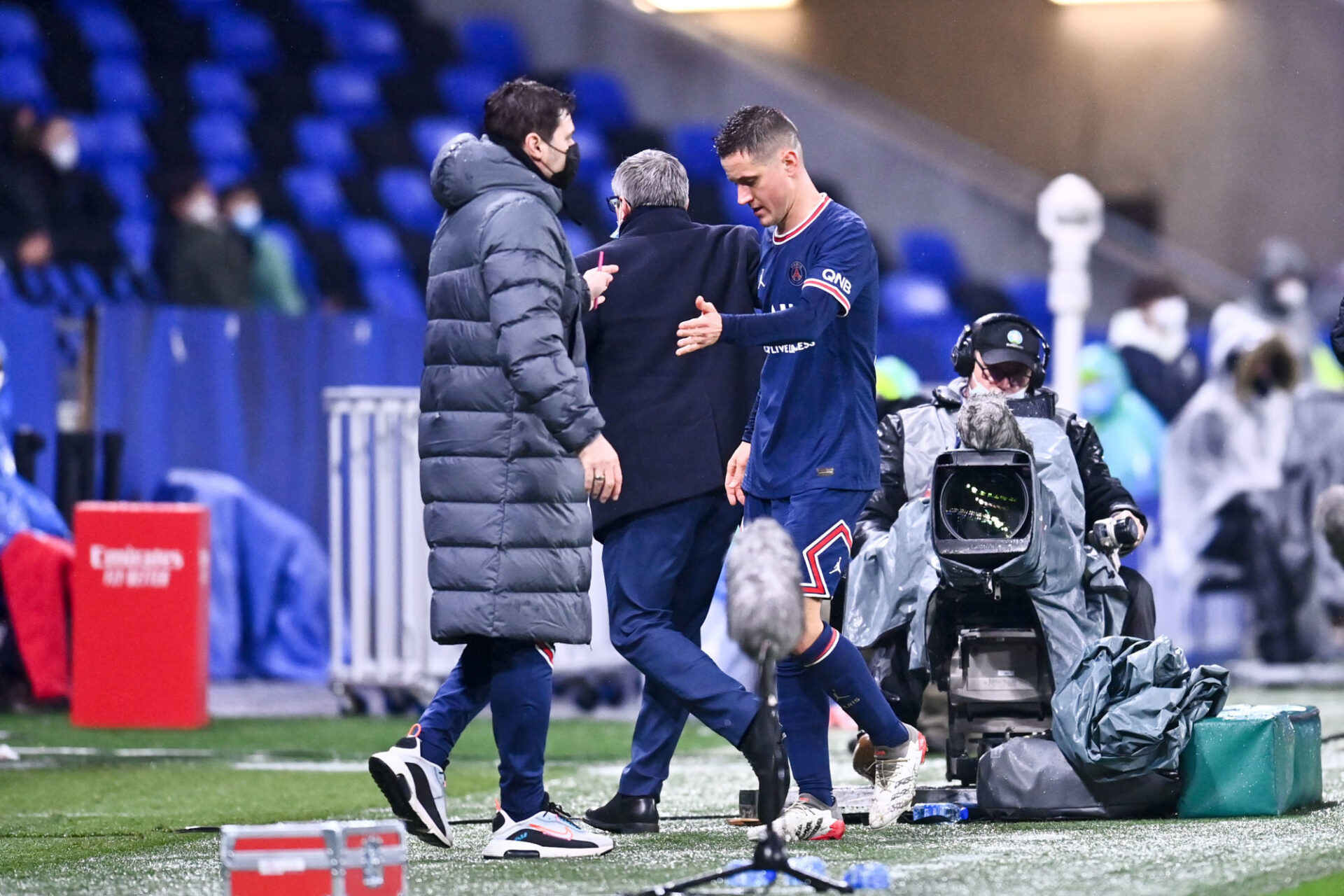 Mauricio Pochettino avec Ander Herrera. Icon Sport