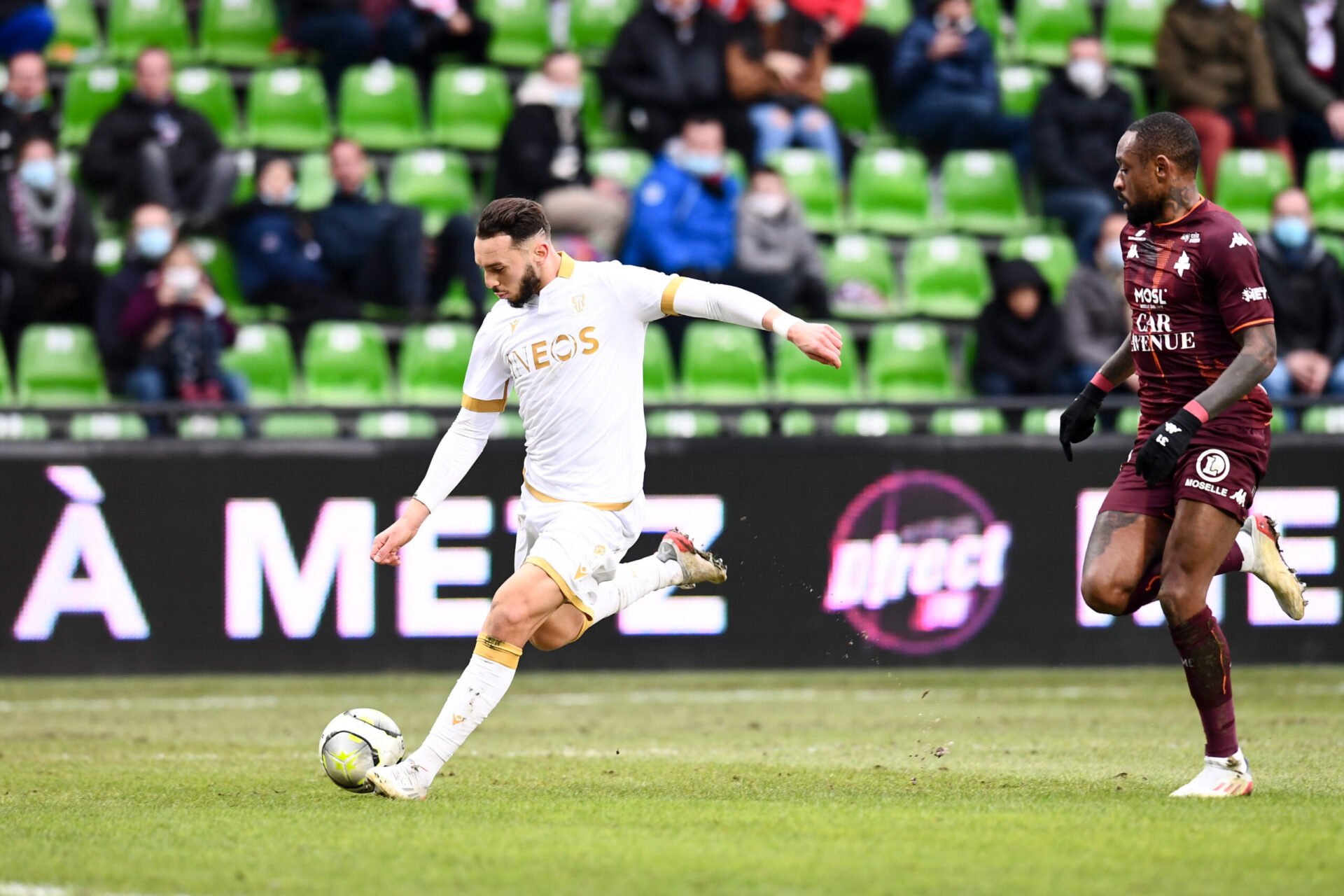 Amine Gouiri, encore d&eacute;cisif avec l'OGC Nice contre le FC Metz. Icon Sport