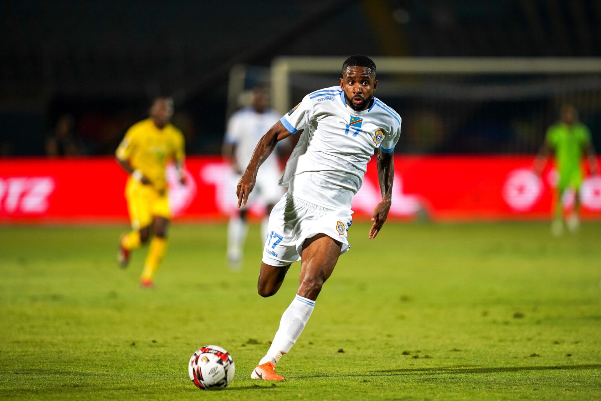 C&eacute;dric Bakambu, sous les couleurs de la R&eacute;publique D&eacute;mocratique du Congo lors de la CAN, en 2019. Icon Sport