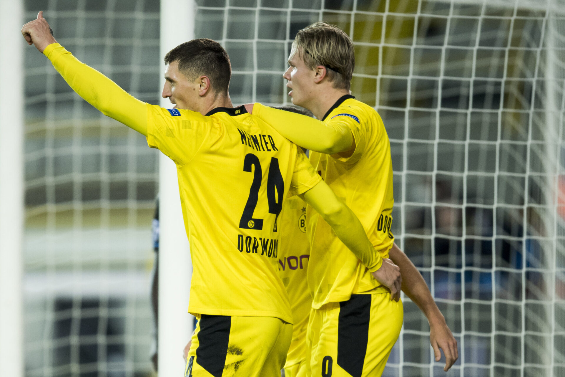 Thomas Meunier et Erling Haaland sous les couleurs de Dortmund (iconsport)