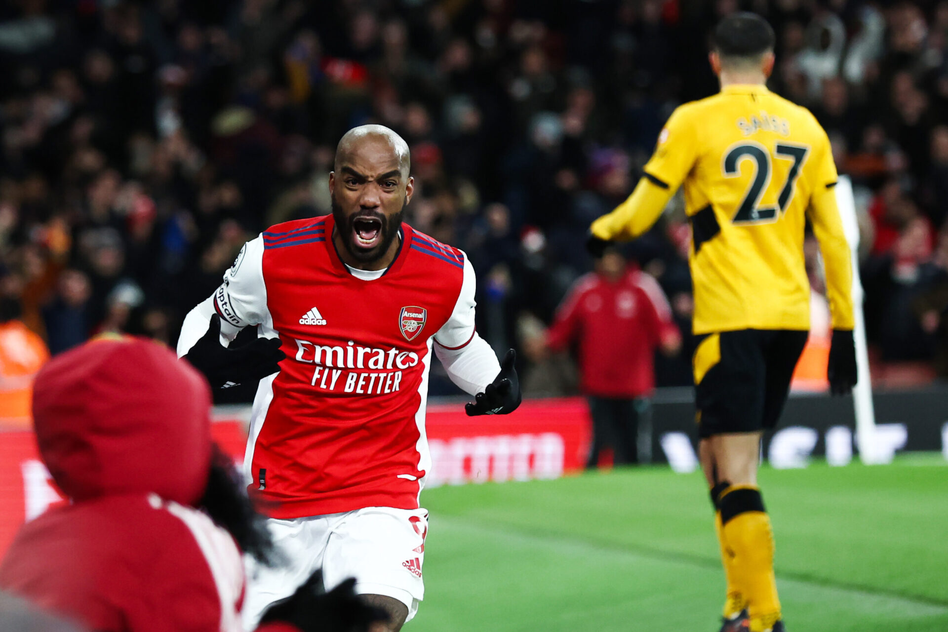 Alexandre Lacazette a offert la victoire aux Gunners à la 95e minute face à Wolverhampton. / Icon Sport Alexandre Lacazette a offert la victoire aux Gunners à la 95e minute face à Wolverhampton. / Icon Sport