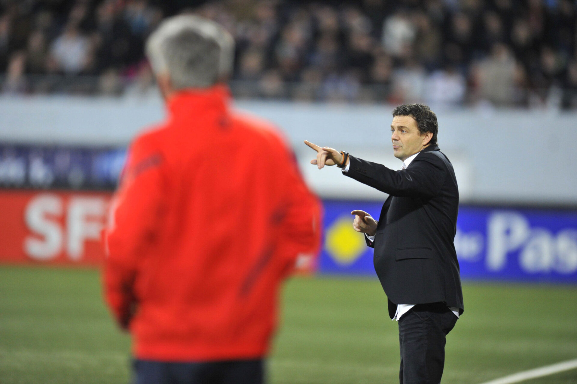 Didier Noblet et Carlo Ancelotti lors de Locmin&eacute;-PSG / Icon Sport