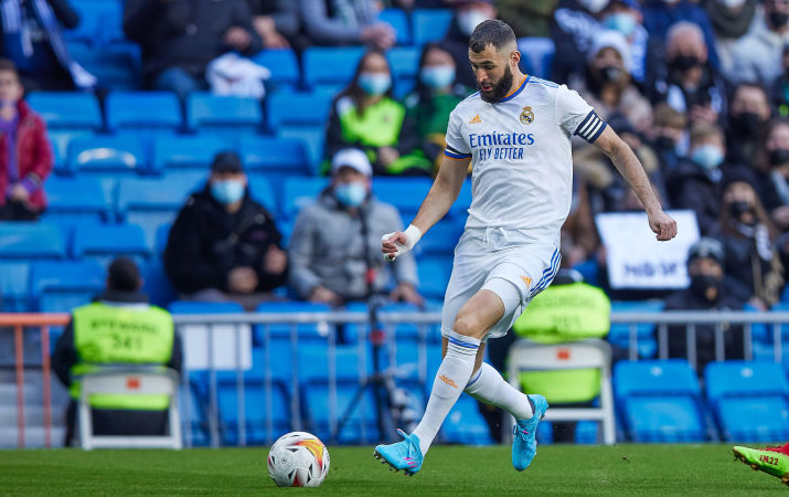 Carlo Ancelotti souhaiterait donner une heure de jeu &agrave; Benzema contre le Paris Saint-Germain. Icon Sport