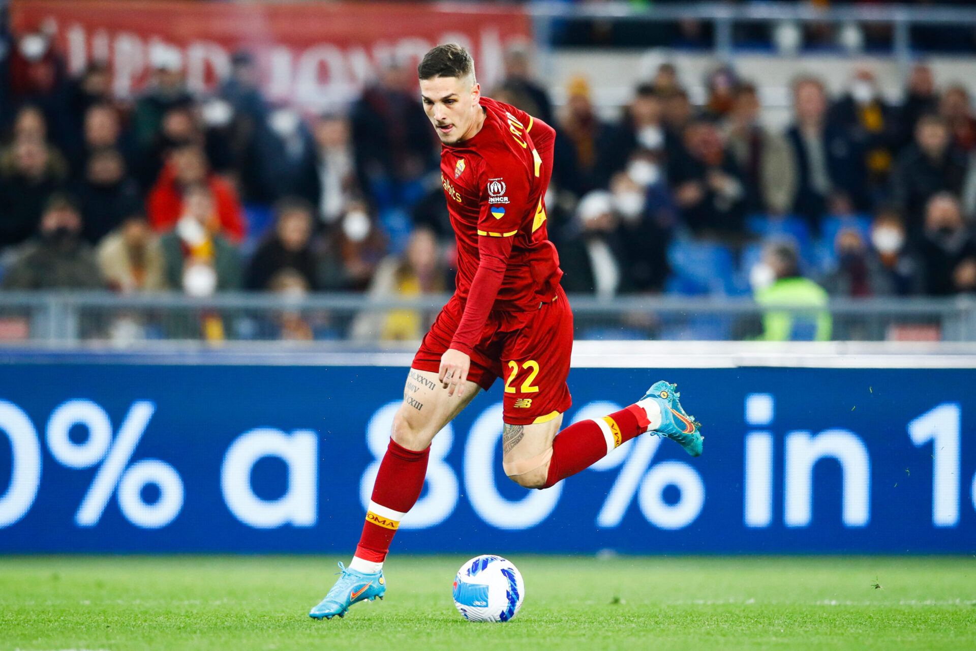 Nicolo Zaniolo, le joueur offensif international italien de l'AS Rome / Icon sport Nicolo Zaniolo, le joueur offensif international italien de l'AS Rome / Icon sport