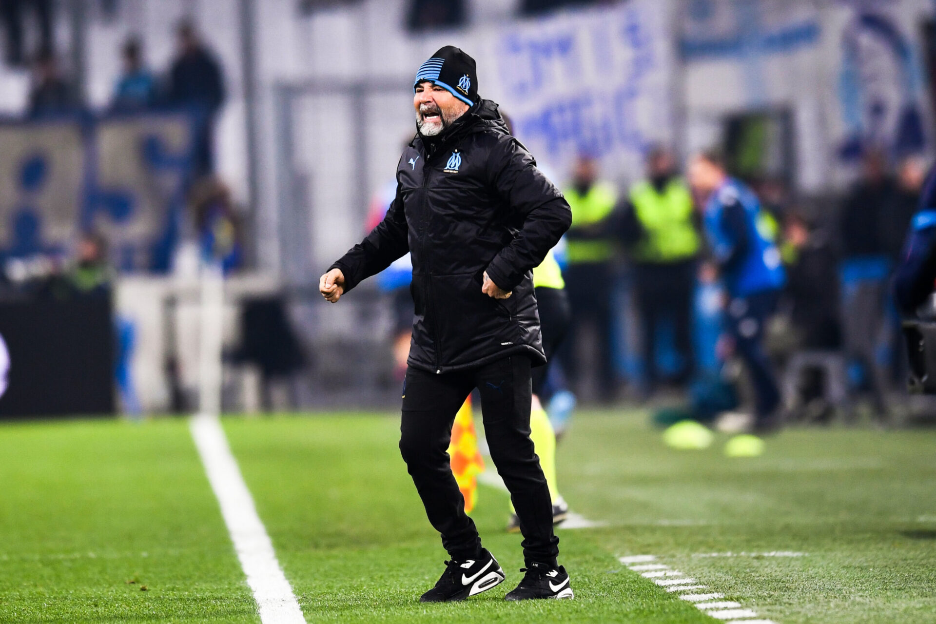 Jorge Sampaoli ne m&eacute;nage pas ses efforts sur le banc de l'Olympique de Marseille/Icon Sport