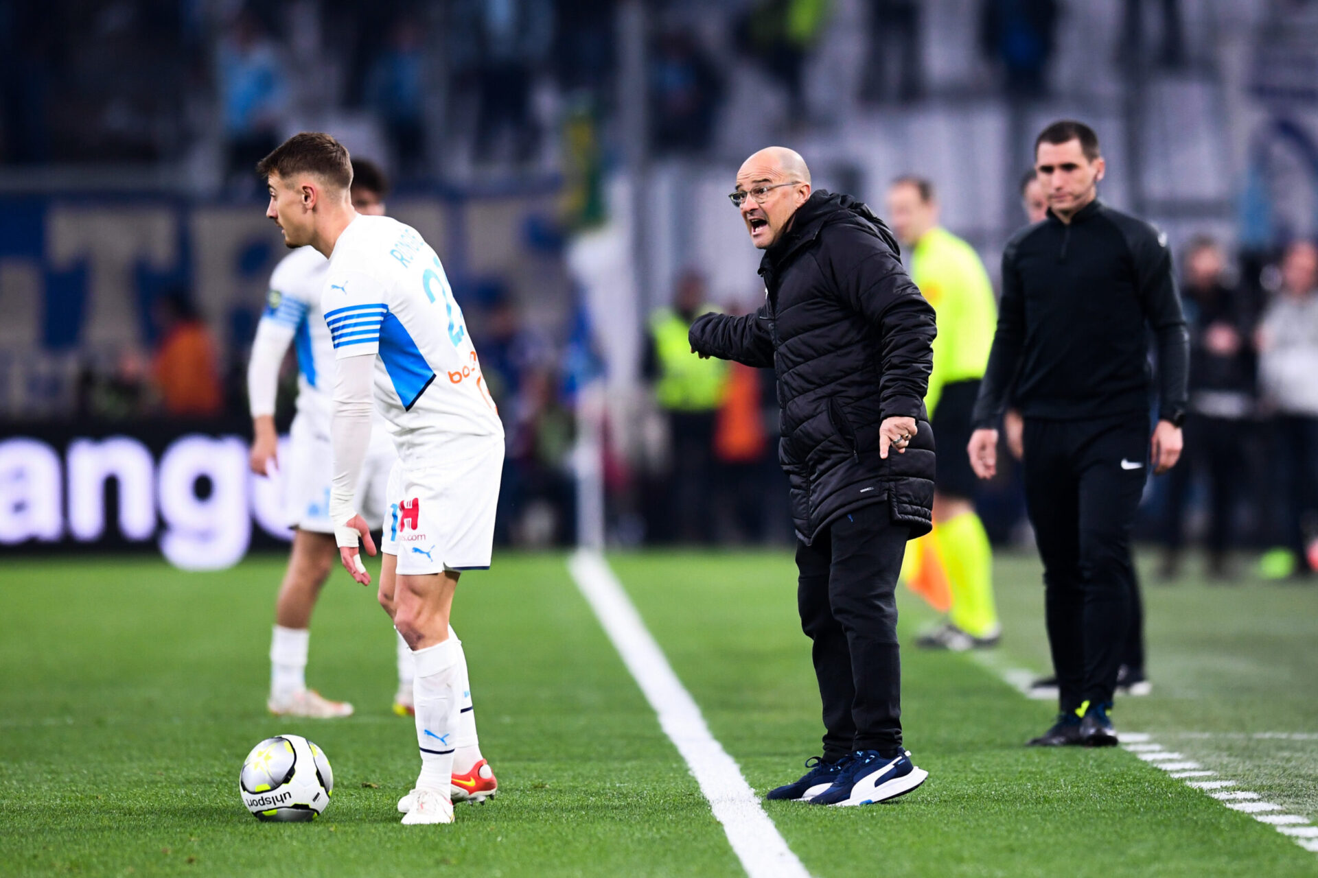 Jorge Desio, adjoint de Sampaoli, lors de la rencontre de Ligue 1 entre l'OM et Nice. Icon Sport