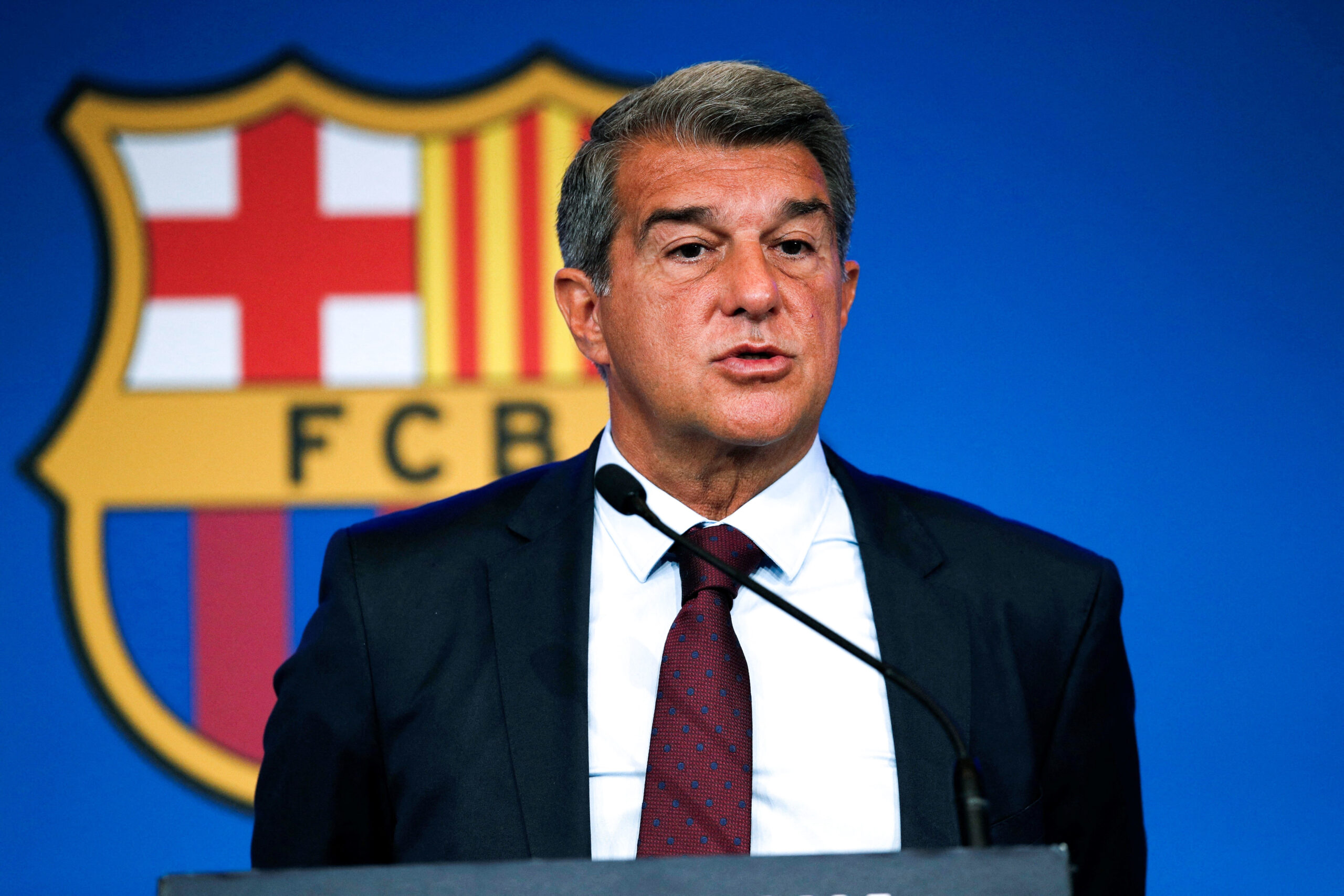 Joan Laporta et le Barça, tout proche de conclure un accord de près d'un milliard d'euros. Icon Sport