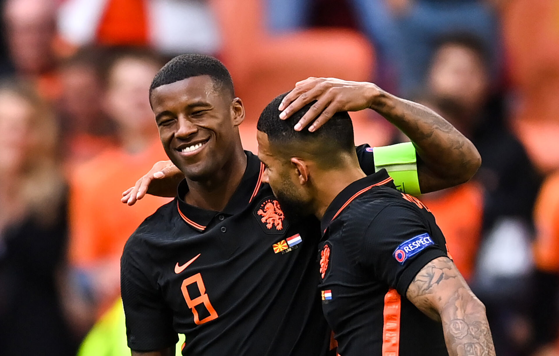 Memphis Depay et Georginio Wijnaldum sous le maillot des Oranjes (iconsport)