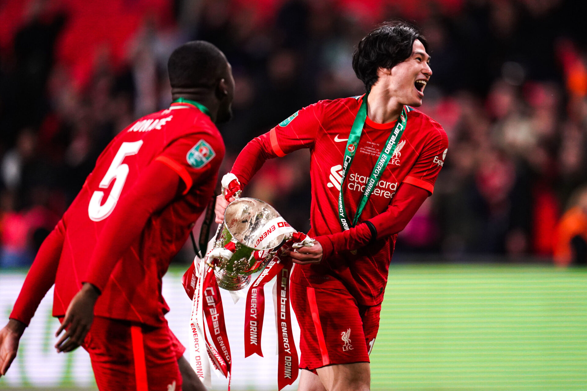 Grand artisan des parcours de Liverpool dans les coupes, Minamino a soulev&eacute; deux troph&eacute;es en 2022 (Icon Sport)