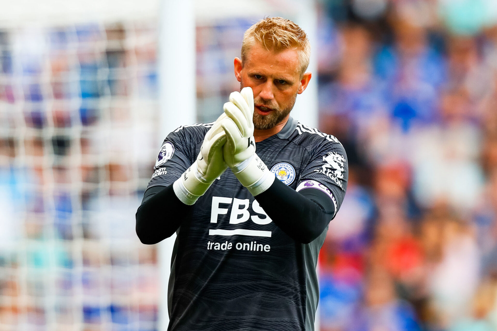 Kasper Schmeichel sous le maillot de Leicester. (Icon Sport) Kasper Schmeichel sous le maillot de Leicester. (Icon Sport)
