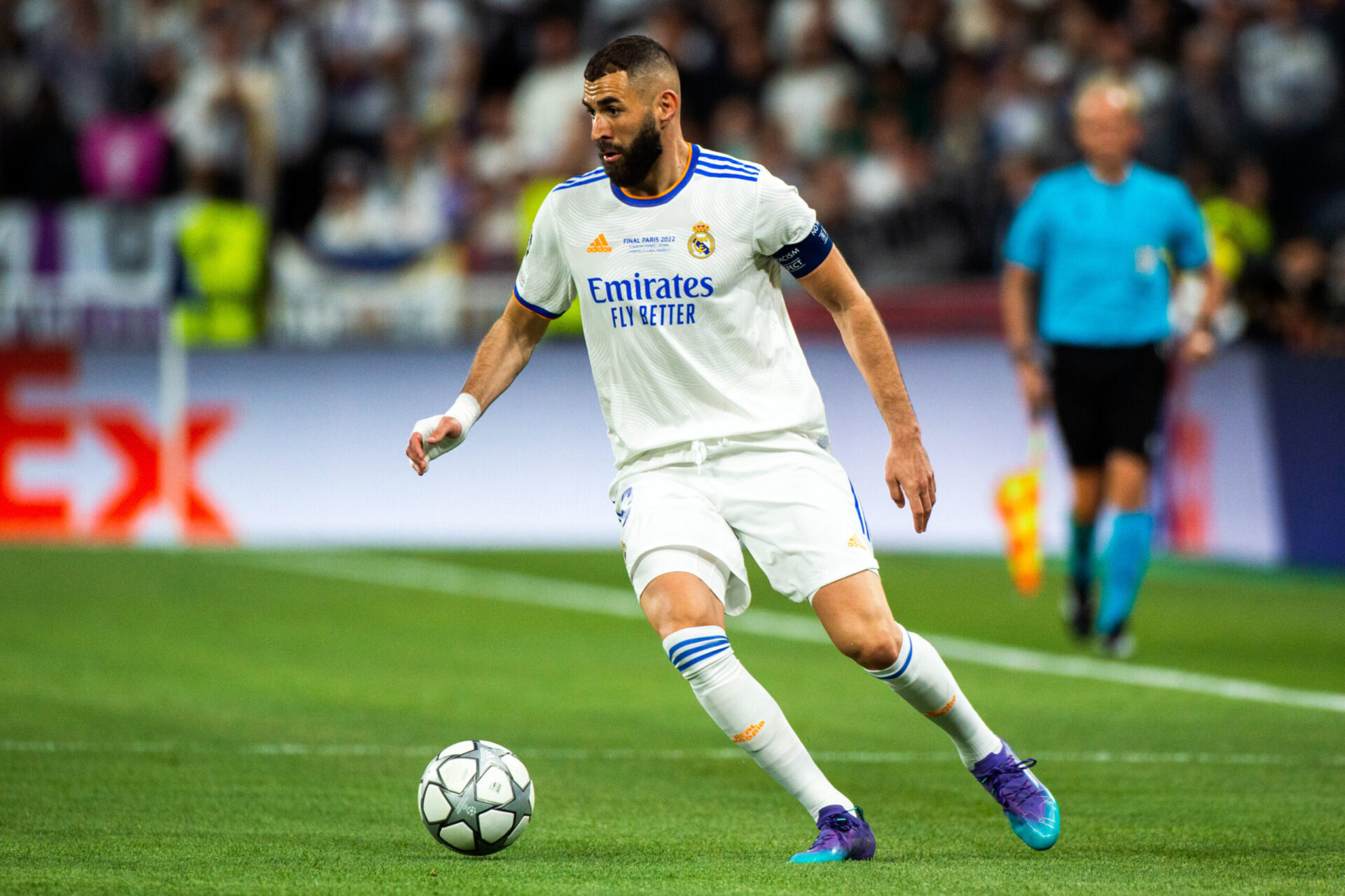 Karim Benzema, capitaine et référence du Real Madrid. Icon Sport Karim Benzema, capitaine et référence du Real Madrid. Icon Sport