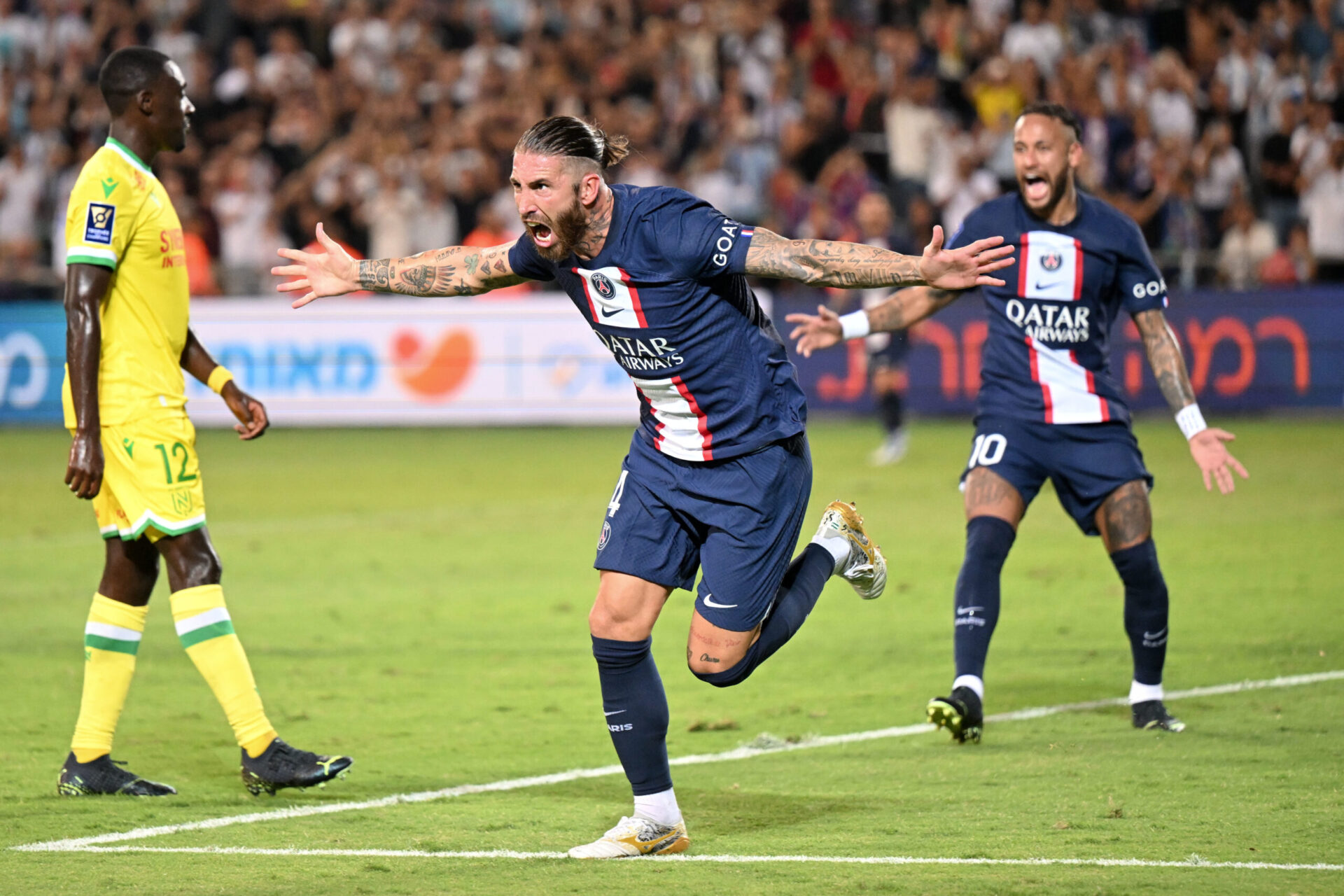 Sergio Ramos, buteur avec le PSG contre Nantes lors du Troph&eacute;e des champions (Icon Sport)