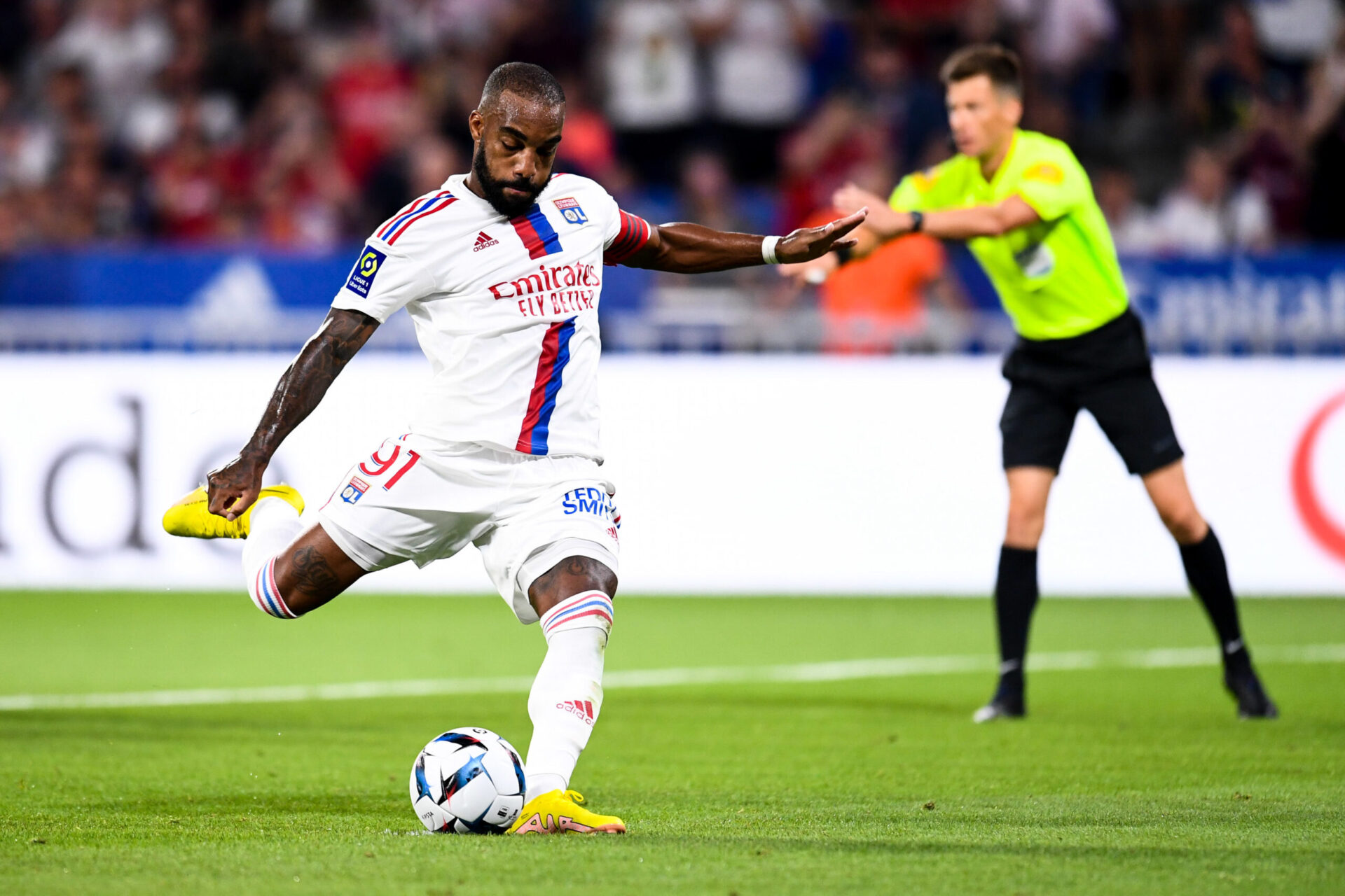 Alexandre Lacazette n'a pas tremblé depuis le point de pénalty et a soigné son retour à l'OL. Icon Sport Alexandre Lacazette n'a pas tremblé depuis le point de pénalty et a soigné son retour à l'OL. Icon Sport