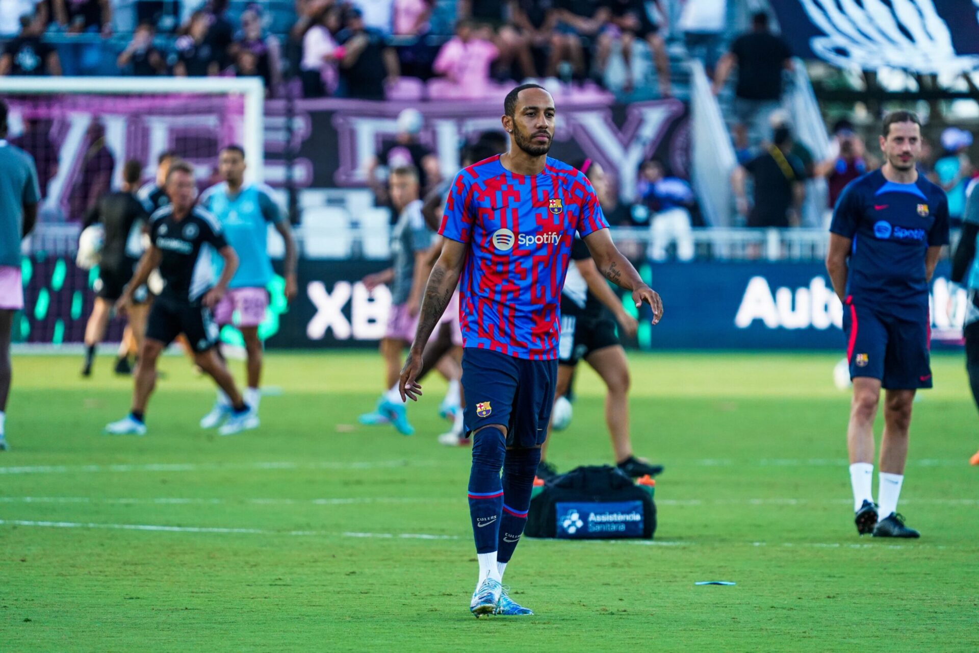 Pierre-Emerick Aubameyang, sous les couleurs du Bar&ccedil;a. Icon Sport