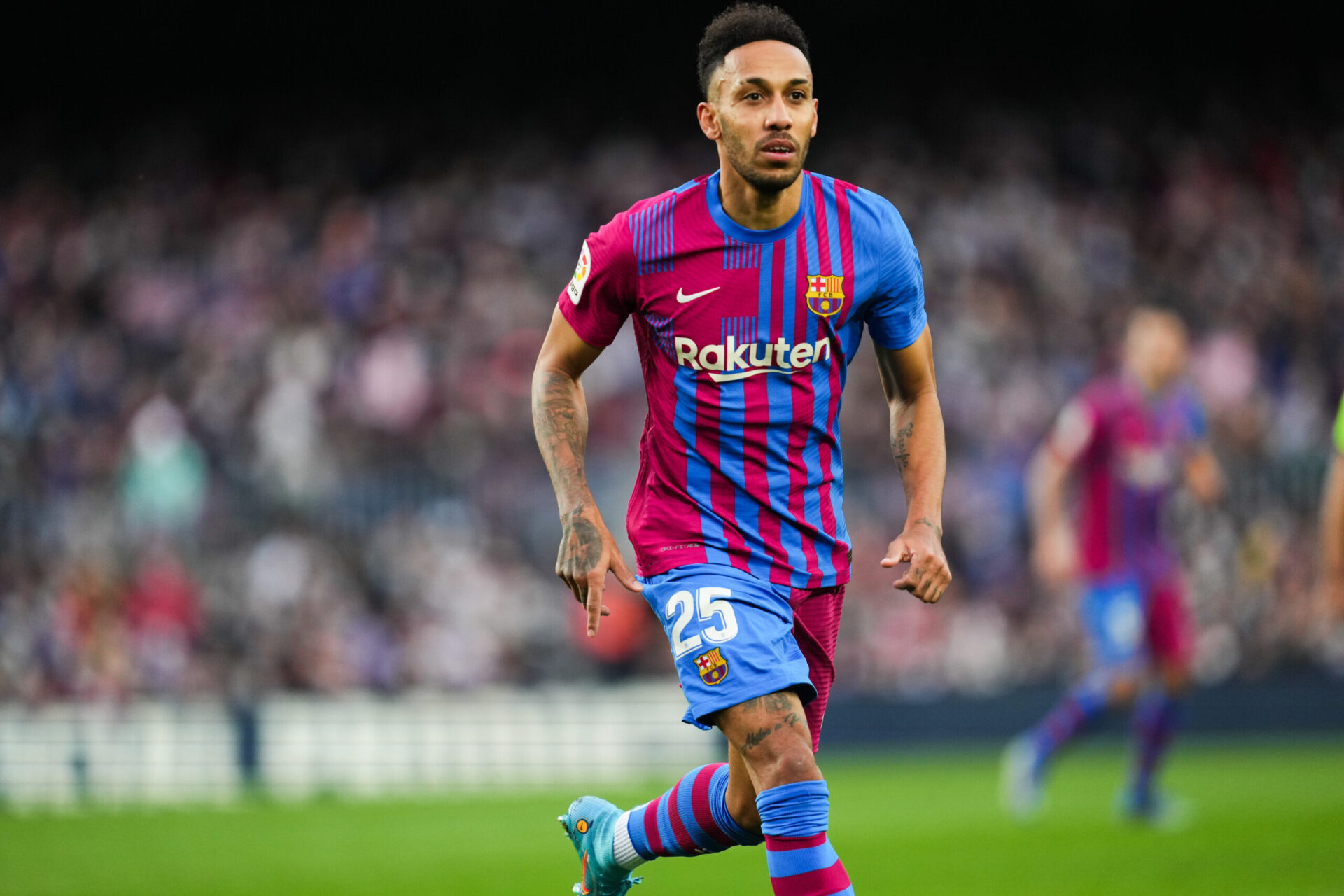 Pierre-Emerick Aubameyang sous les couleurs du FC Barcelone / Icon Sport