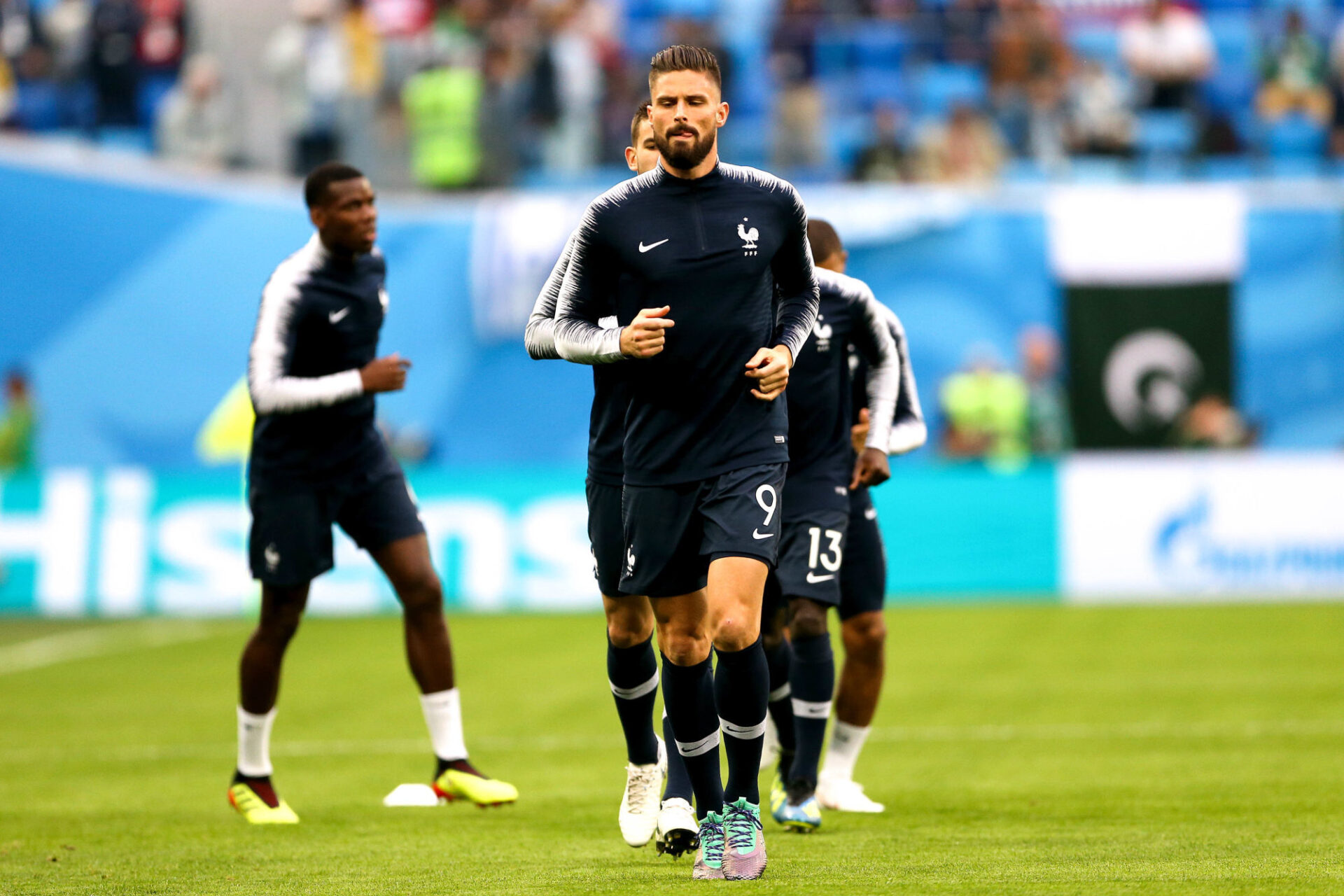 L'équipe de France en Russie, en 2018. La France portera un kit bien différent. (Icon Sport) L'équipe de France en Russie, en 2018. La France portera un kit bien différent. (Icon Sport)