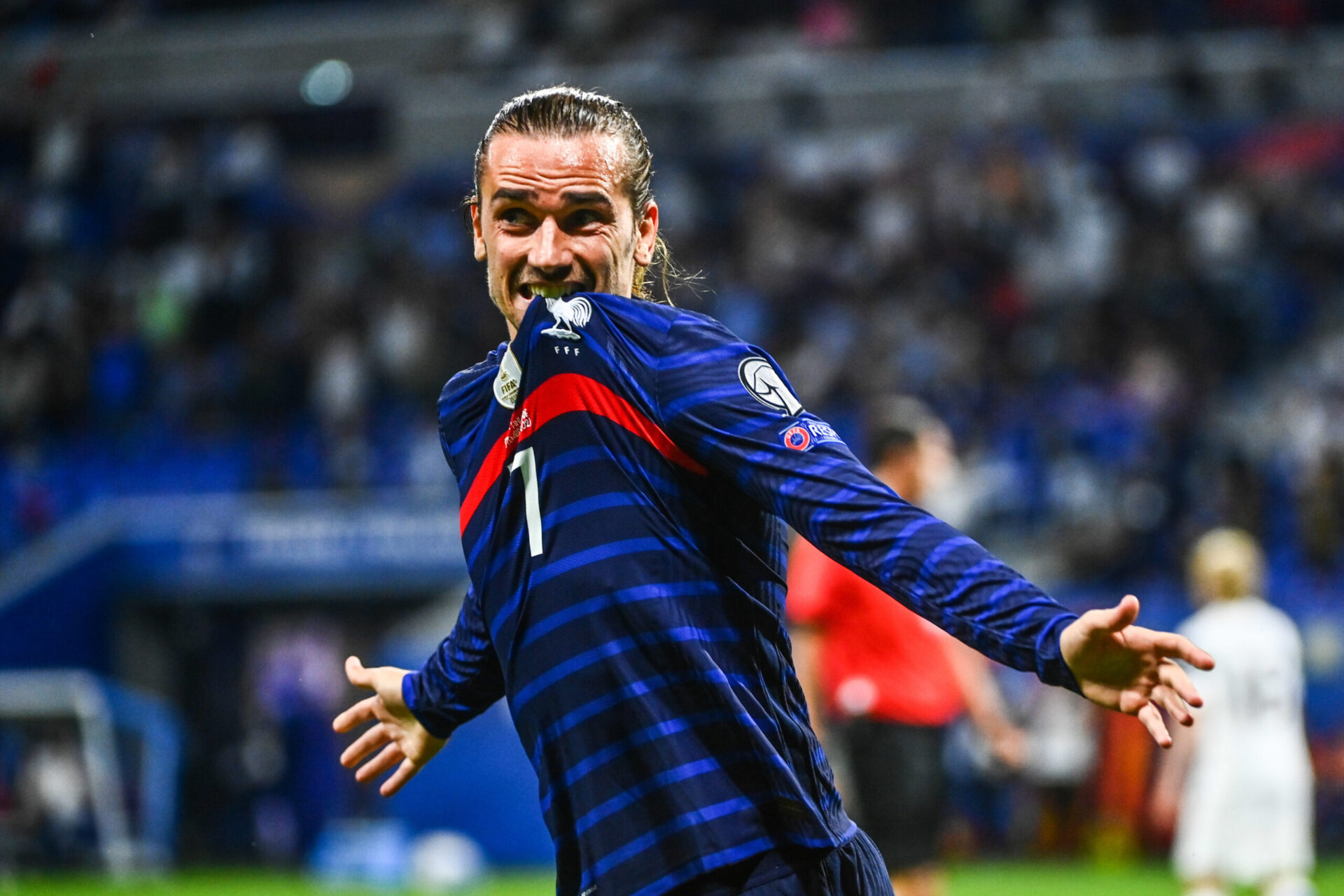 Contre la Finlande le 7 septembre 2021, Antoine Griezmann avait c&eacute;l&eacute;br&eacute; un doubl&eacute;. (Icon Sport)